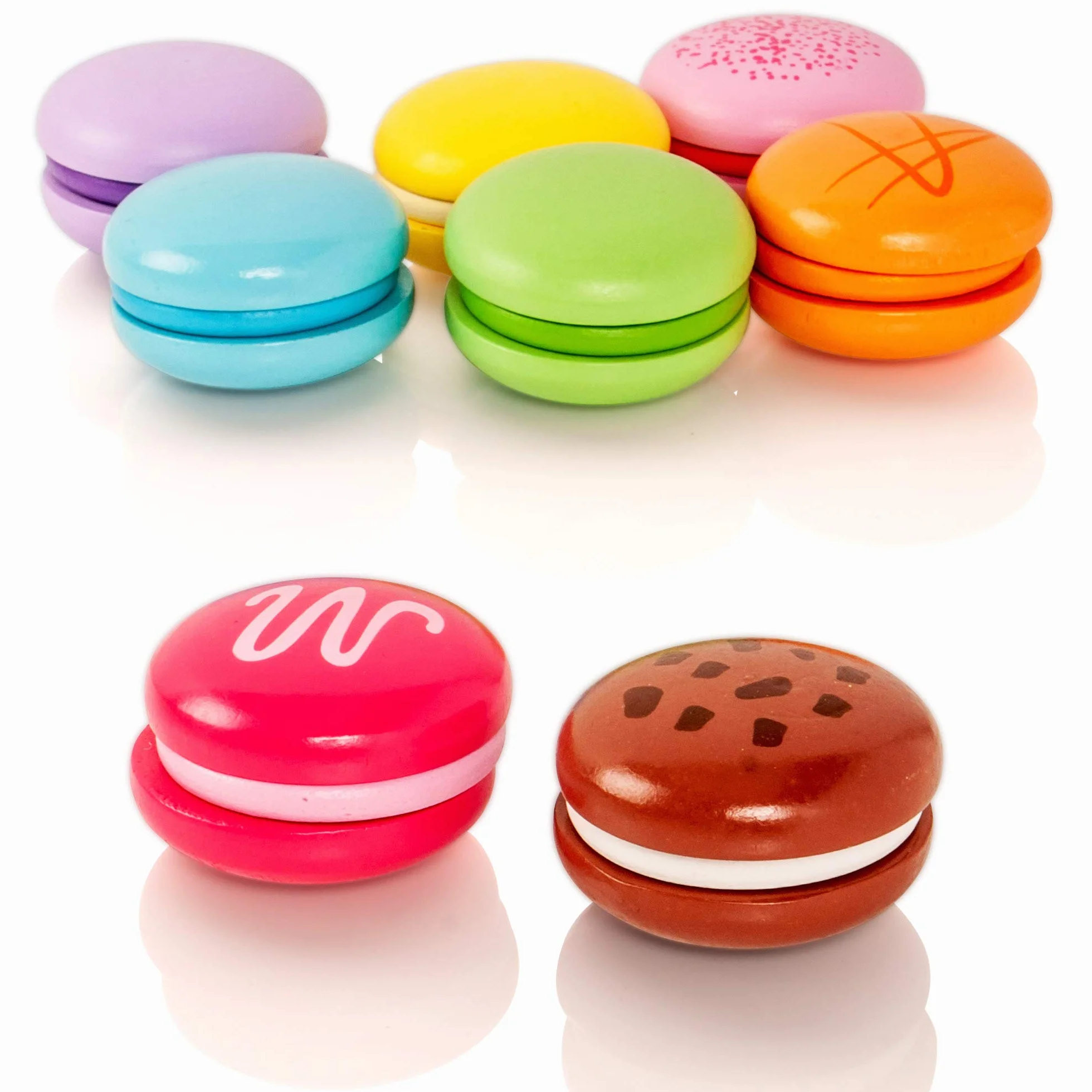 VIGA 50807 VIGA zestaw 8 ciastek z zabawkami Macaron, różne kolory, 30 x 9,7 x 5,2 cm (50807)