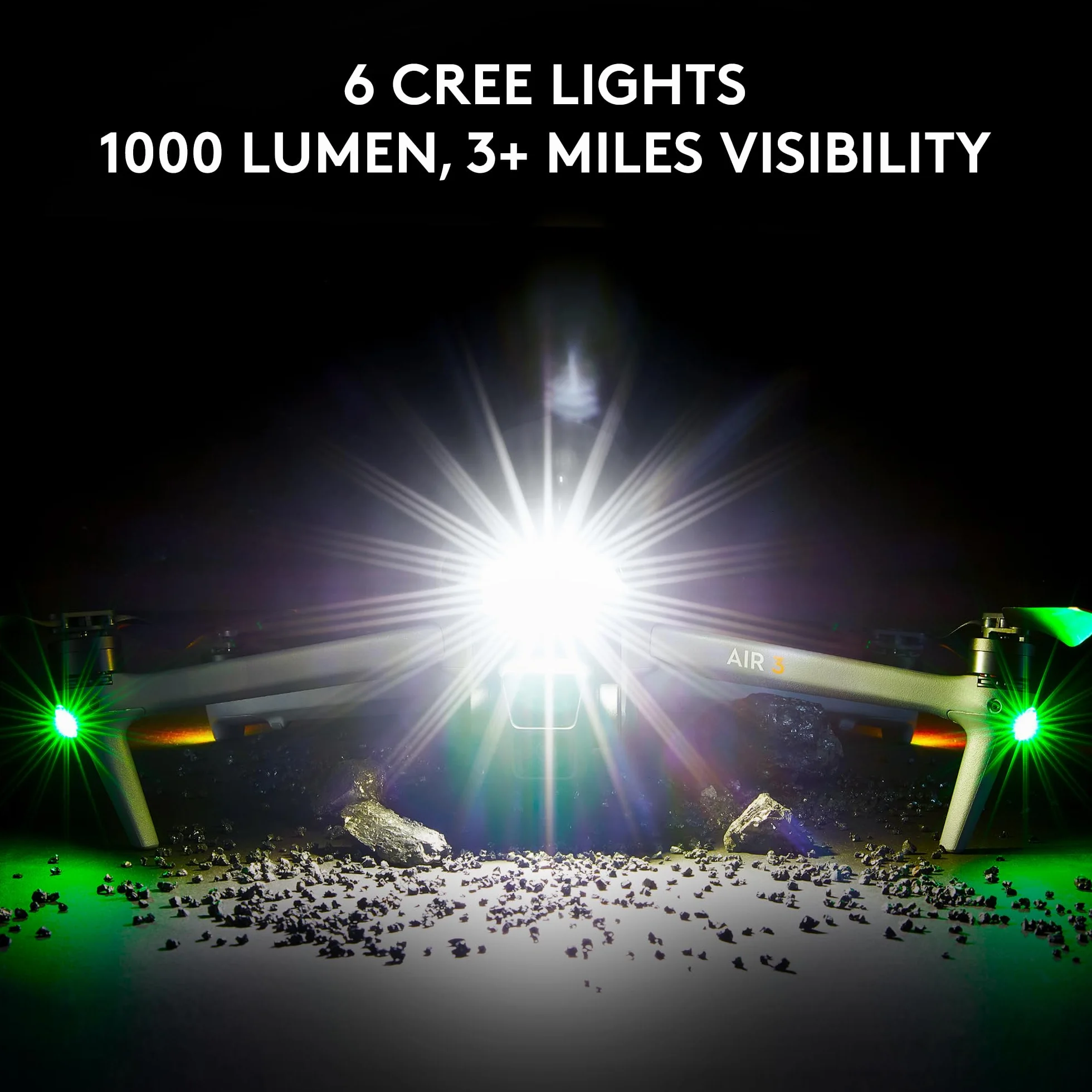 Drone Strobe Platinum, 1000 lumenów antykolizyjne światło zgodne z FAA, wiele kolorów (biały, czerwony, zielony i niebieski), pasuje do DJI Mini, Mavic, Air, Avata, Inspire