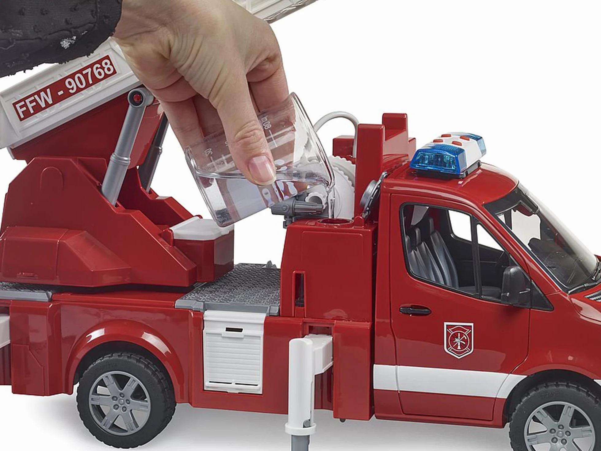 Bruder 02673 Mercedes-Benz Sprinter Straż Pożarna 1:16 Pojazd interwencyjny z obrotową pompą drabinową