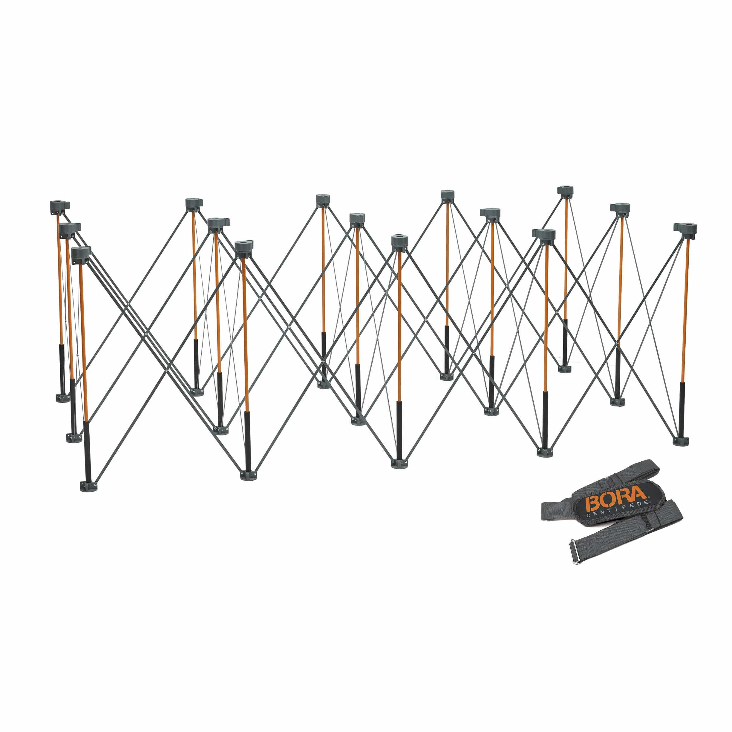 BORA Centipede Tall 1.2 m x 2.4 m x 91.4 cm 15-Strut przenośny stojak roboczy, zawiera pasek do noszenia, CT15