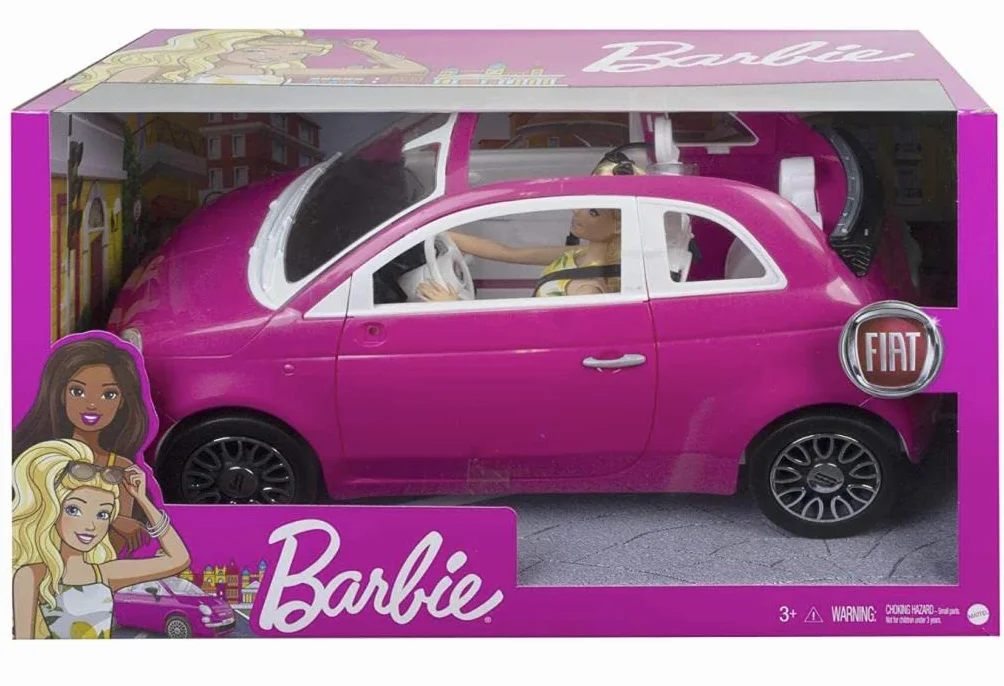 Barbie Fiat 500 Zestaw z Lalką, Wielokolorowy, Od 3 Lat
