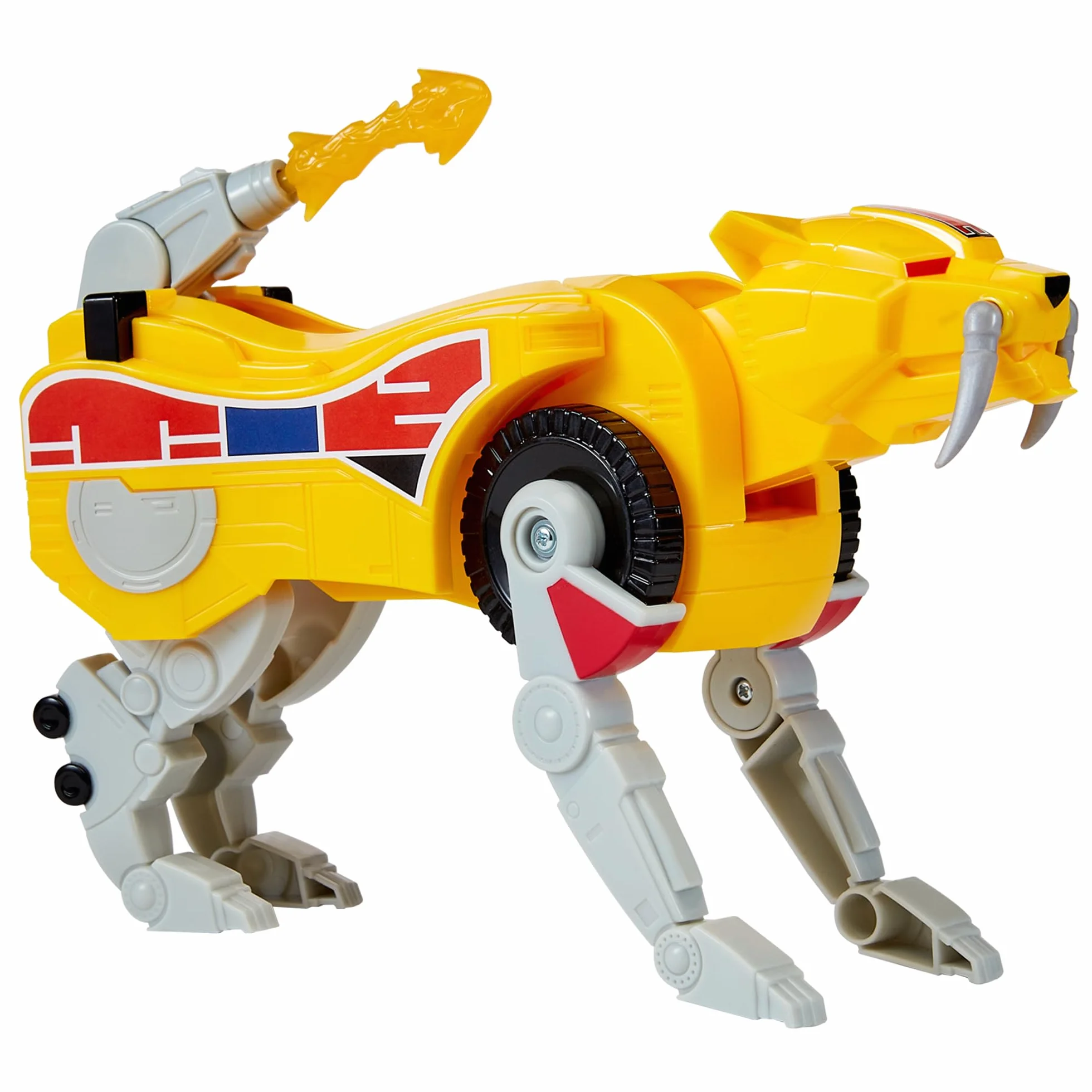 Power Rangers - Kolekcja Megazord, przegubowe Zords, Figurka, 20 cm, model Sabertooth Tiger Dinozord, dla dzieci od 4 lat, PWG052