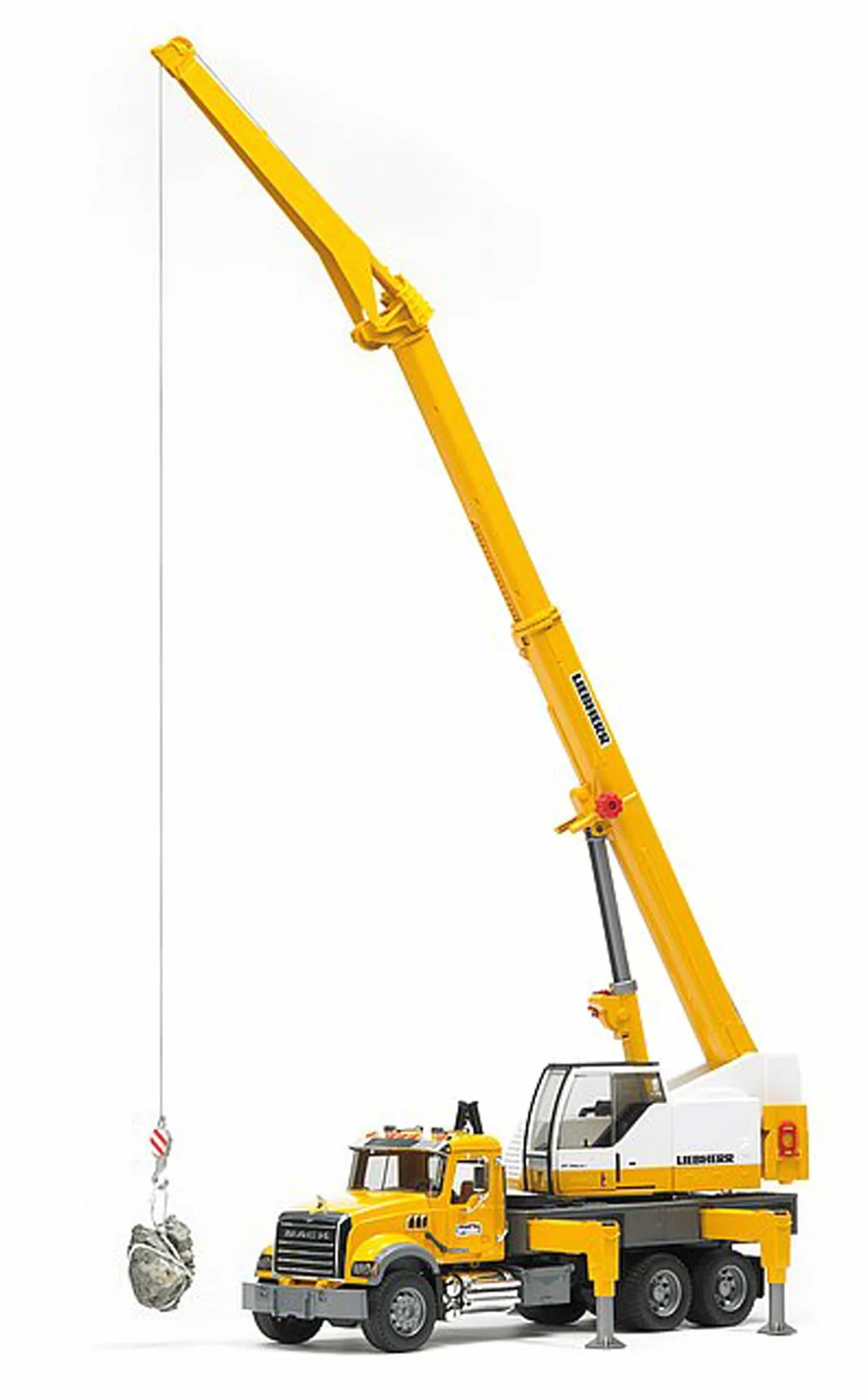 bruder 02818 - Ci|arówka z dzwigiem Mack Granite Liebherr, ci|arówka z dzwigiem, pojazd budowlany