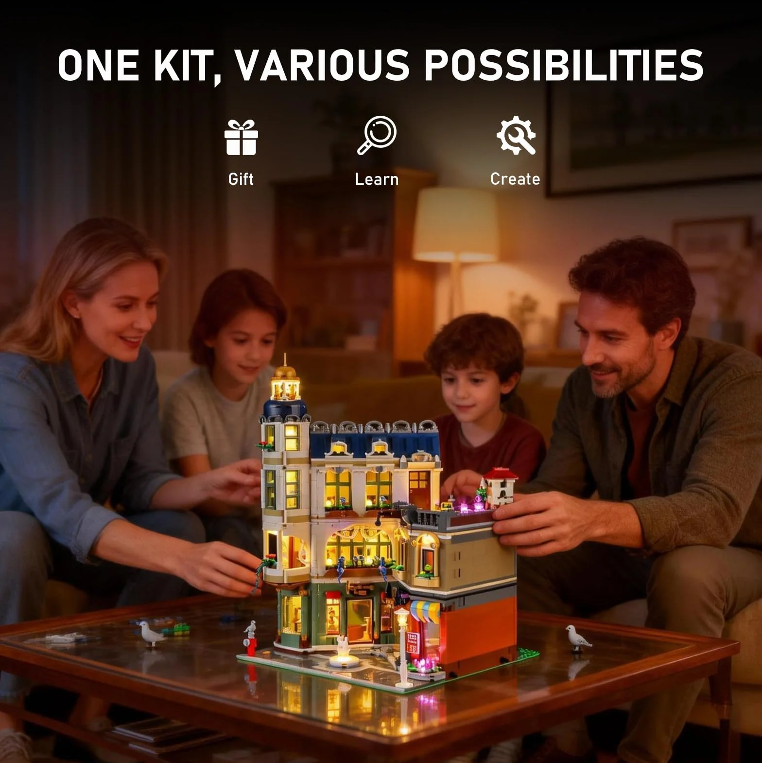 BRIKSMAX Oświetlenie LED do Lego Icons ulicy handlowej 11371, kompatybilny zestaw świateł do klocków – bez zestawu Lego, dekoracyjne światło premium do modelarstwa, dekoracja domu, prezent dla