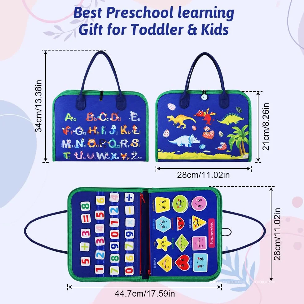Busy Board Montessori zabawka edukacyjna dla dzieci 1, 2, 3, 4 lata, 10 w 1, zabawki edukacyjne, zabawki rozwojowe, zabawki podróżne dla dzieci, prezent dla chłopca, dziewczynki, niebieska