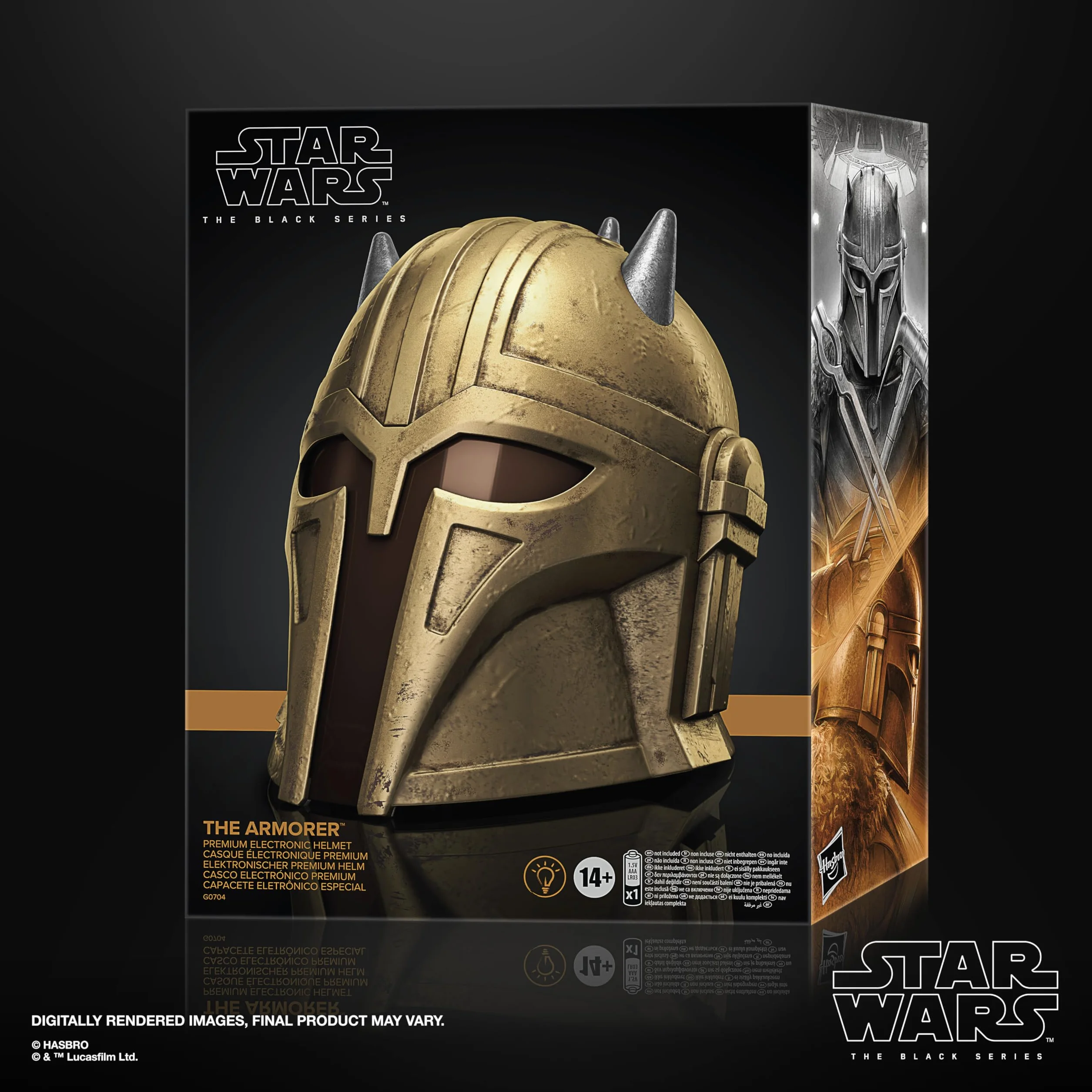 Wysokiej jakości elektroniczny hełm Zbrojmistrzyni z kolekcji Star Wars The Black Series, zabawka tematyczna, wiek: od 14 lat
