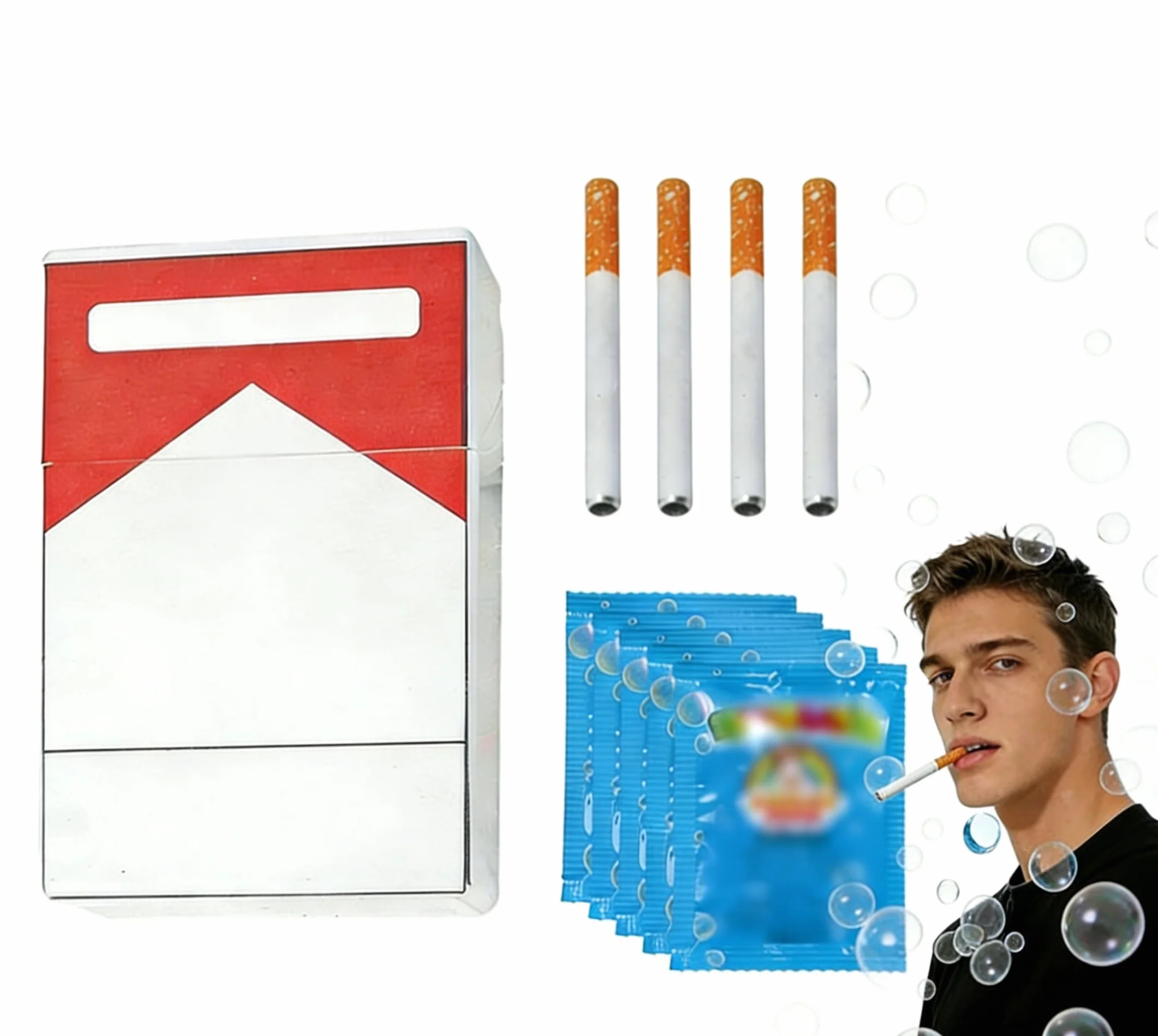 Zestaw maszyn do papierosów bąbelkowych, mini bańki mydlane, dmuchawa bąbelkowa, prezent na ślub