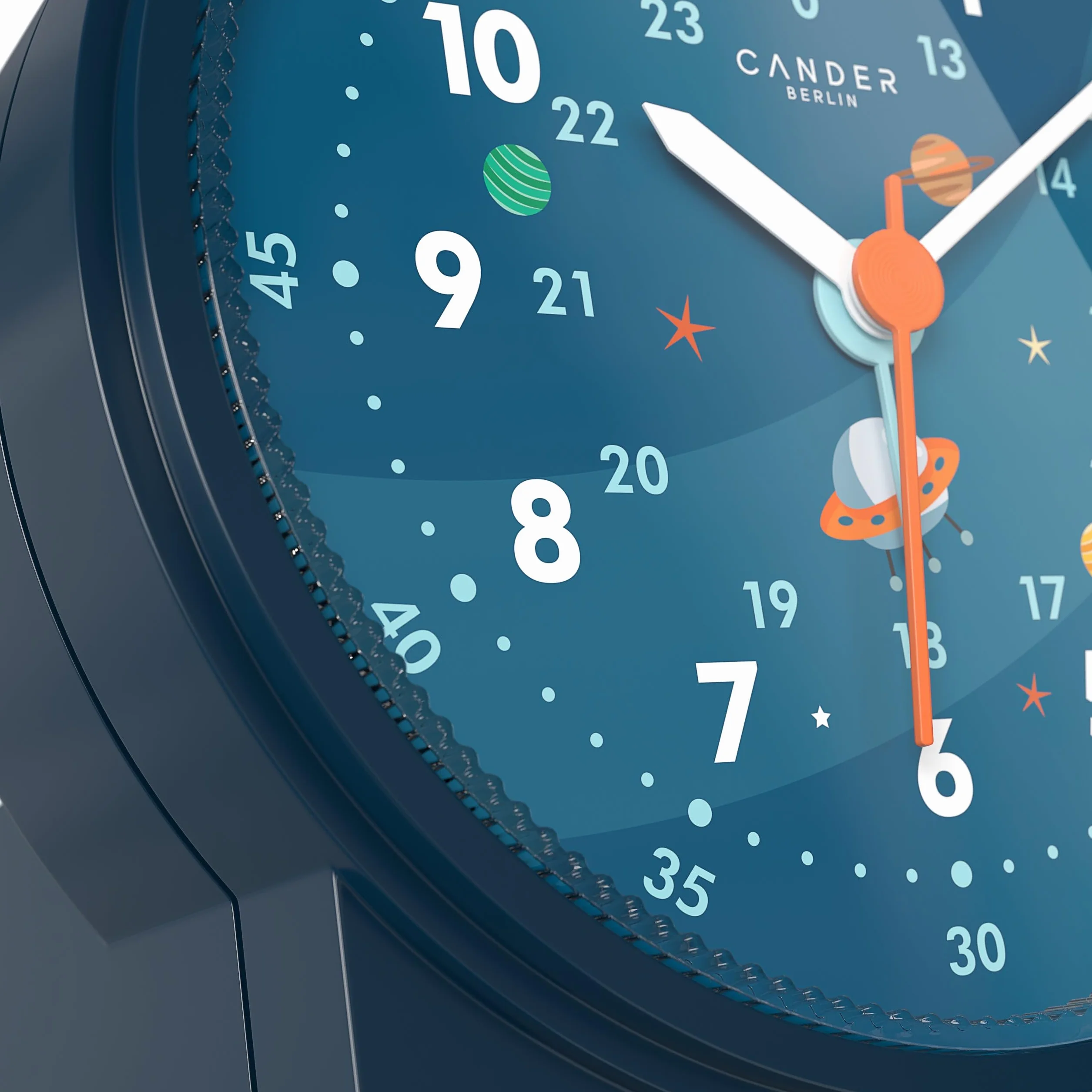 Cander Berlin MNU 1209 A budzik dziecięcy, bezgłośny, astronauta, światło z funkcją drzemki, oświetlenie analogowe, dla chłopców i dziewczynek, do pokoju dziecięcego, budzik dla dzieci