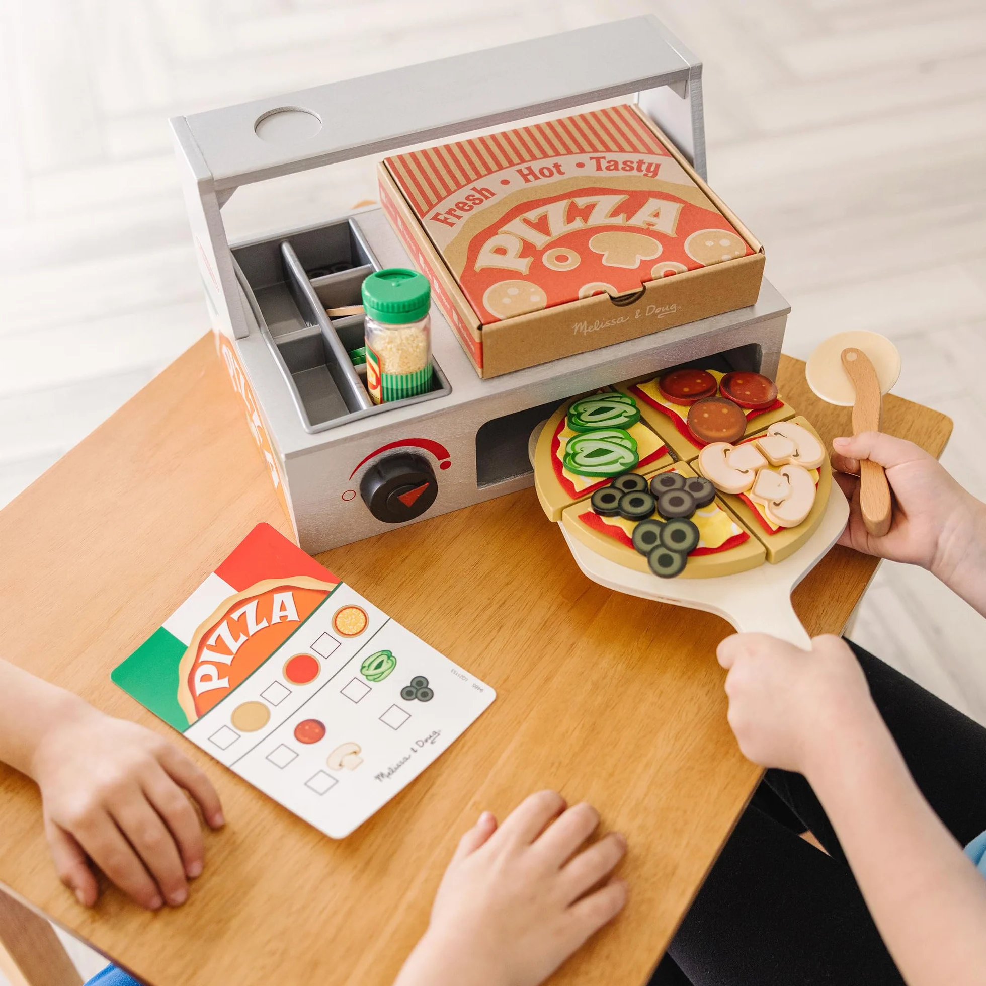 Melissa & Doug Upiec Pizza Lada Zestaw do Zabawy Dla Dzieci | Wiek 3+ Lata| Udawaj bawisz się | Prezent dla chłopca lub dziewczyny