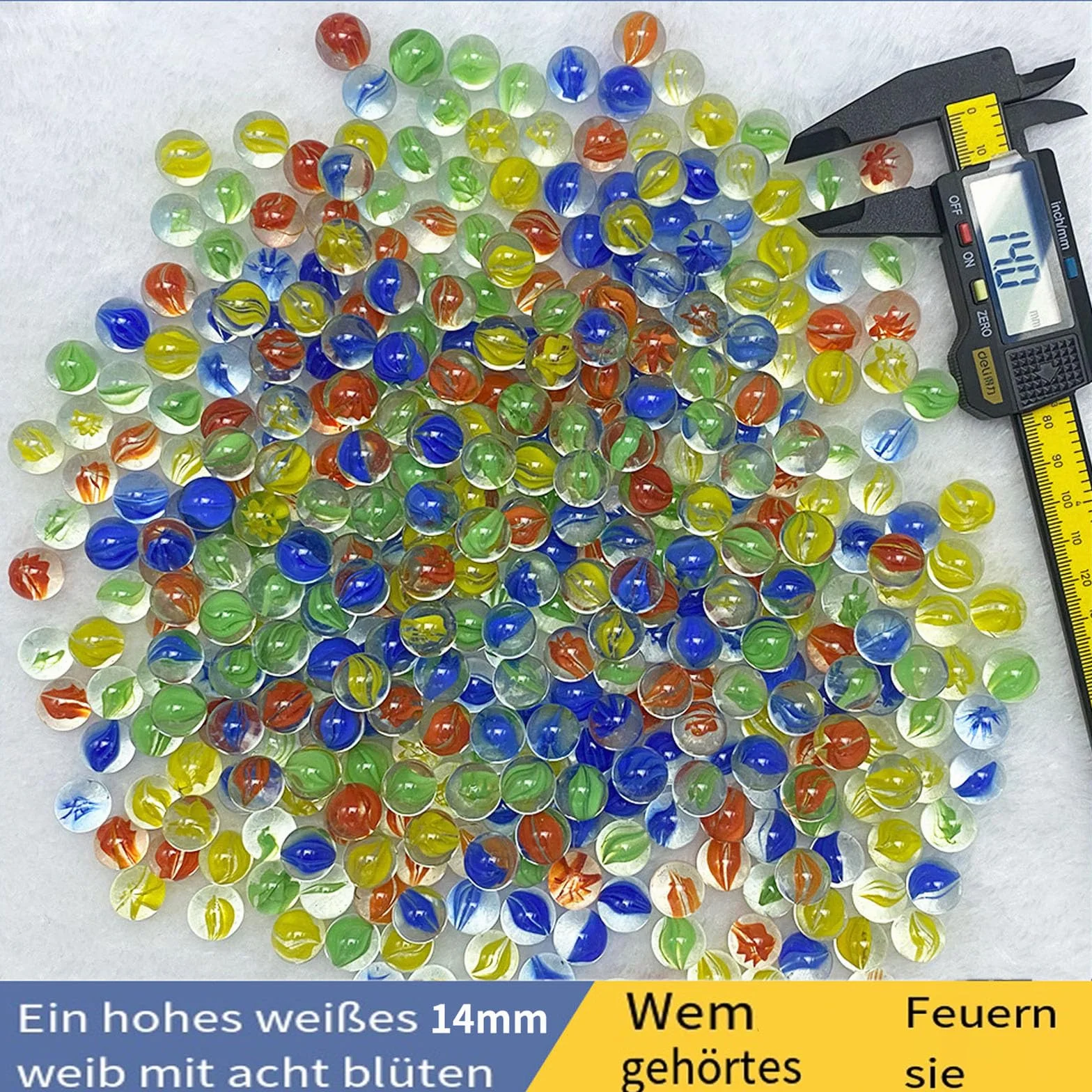 Kolorowe szklane kulki 14 mm 100 sztuk