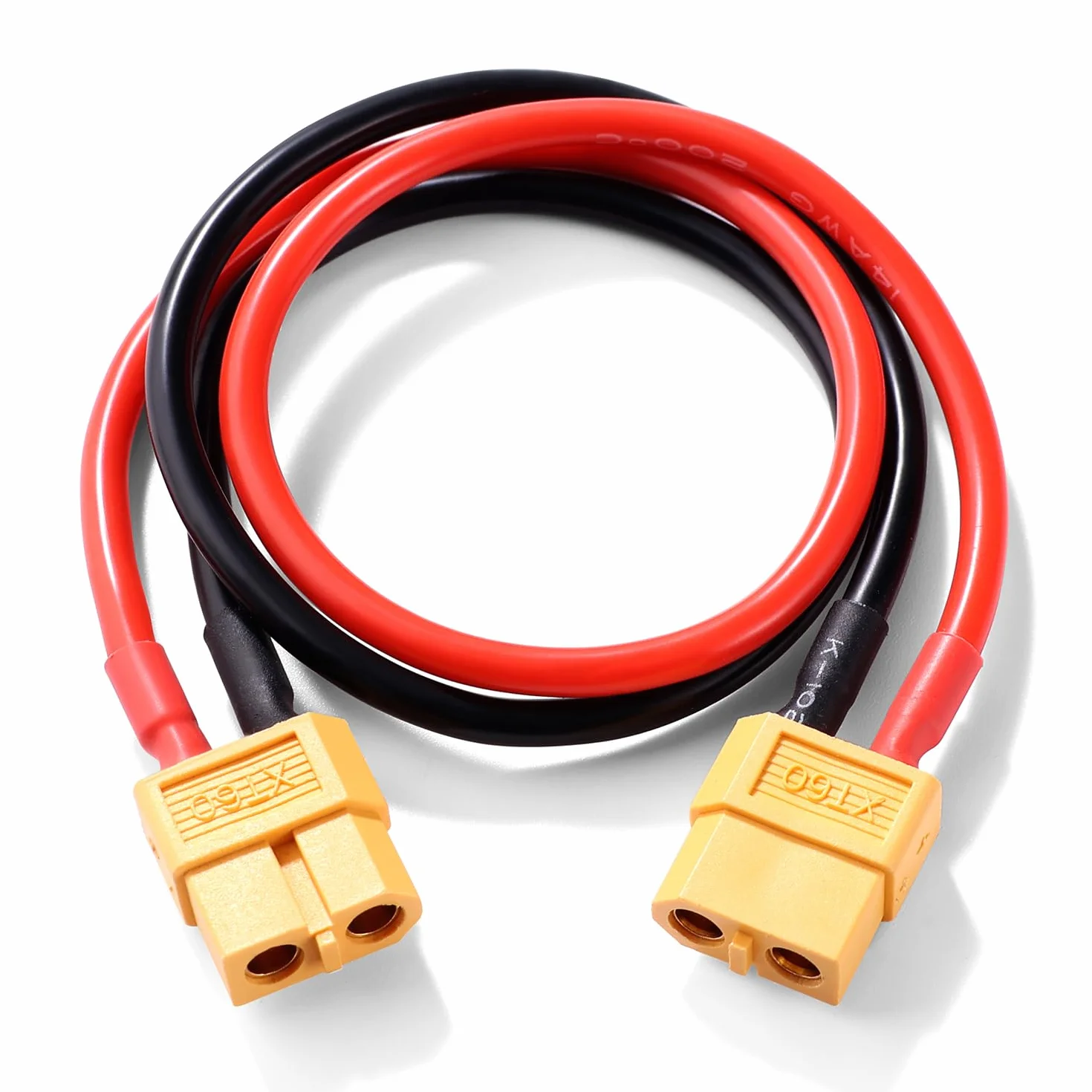 XT60 Przewód Przedłużający, XT60 Żeński do Żeński Wtyk Złącza, z 30cm 14AWG Silikonowym Kablem, do Akumulatora RC LiPo