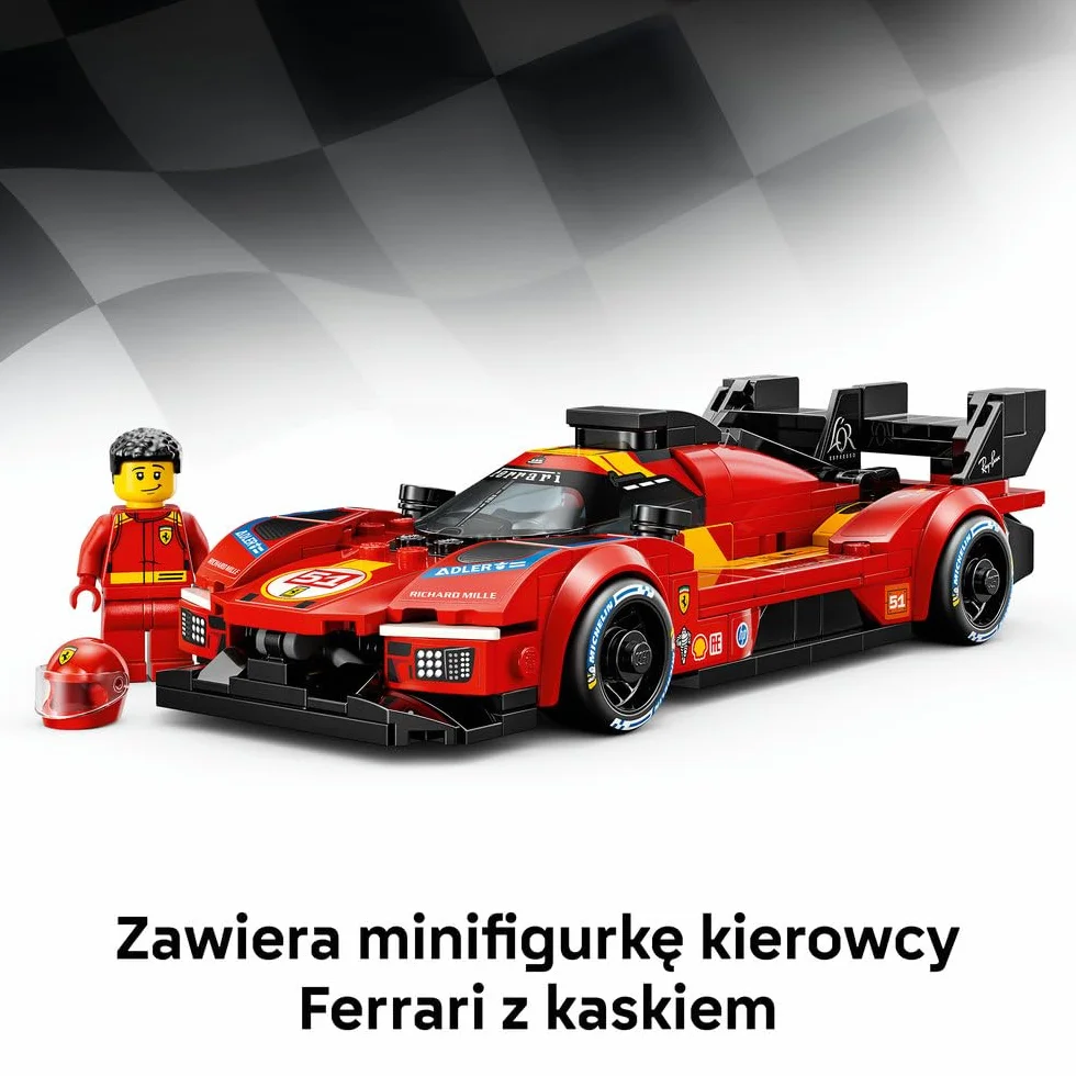 LEGO Speed Champions Ferrari 499P, zabawka konstrukcyjna dla chłopca lub dziewczynki, zestaw z zabawkowym samochodem dla dzieci, pomysł na prezent dla 9-latka 77261