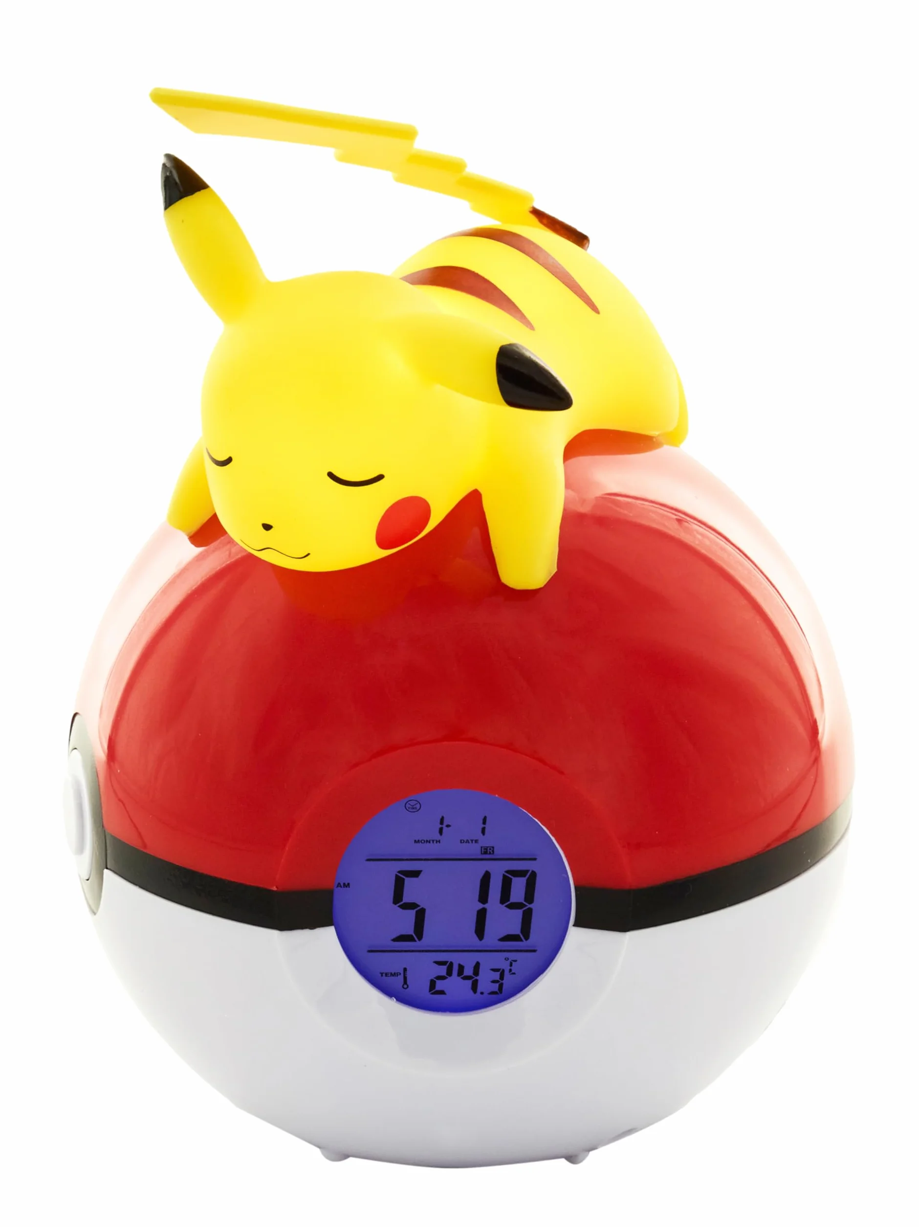 Podświetlany budzik Pokémon- Pikachu Radio, Unique, 811354, Żółty, 12 x H15 x 11,5 cm (Opakowanie może się różnić)