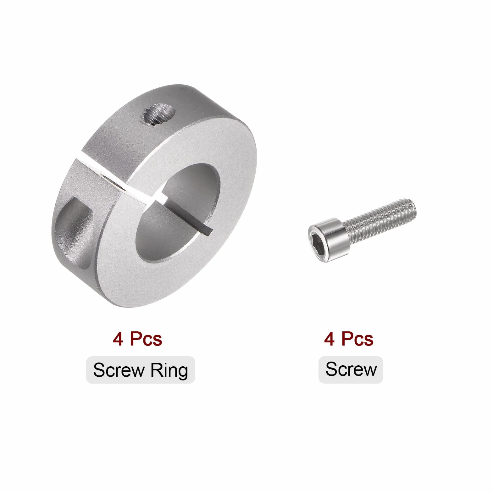 QUARKZMAN 4 sztuk Oś Kołnierz 20mm Wewnętrzna Średnica Aluminium Stop Mocowanie Śruba Podzielona Zacisk Naszyjniki, 40mm OD, 12mm Szerokość, dla Zmian Box Zespoły Przemysł