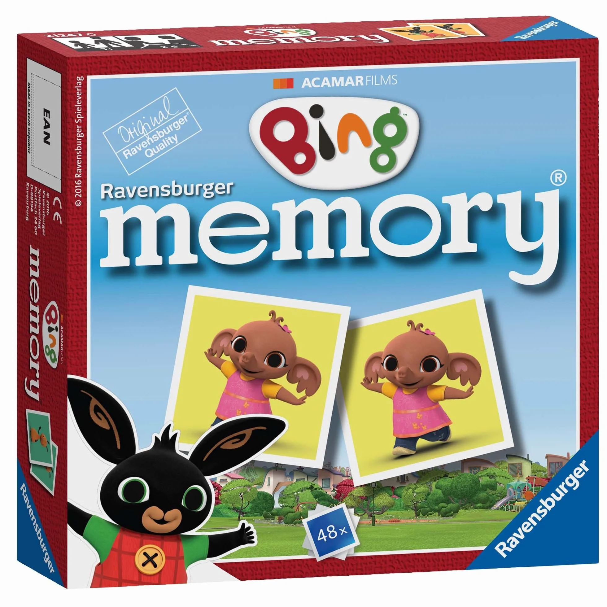 Ravensburger Cbeebies Bing Bunny mini zapamiętywanie dopasowane zdjęcie zatrzaskowe pary gra dla dzieci w wieku od 3 lat