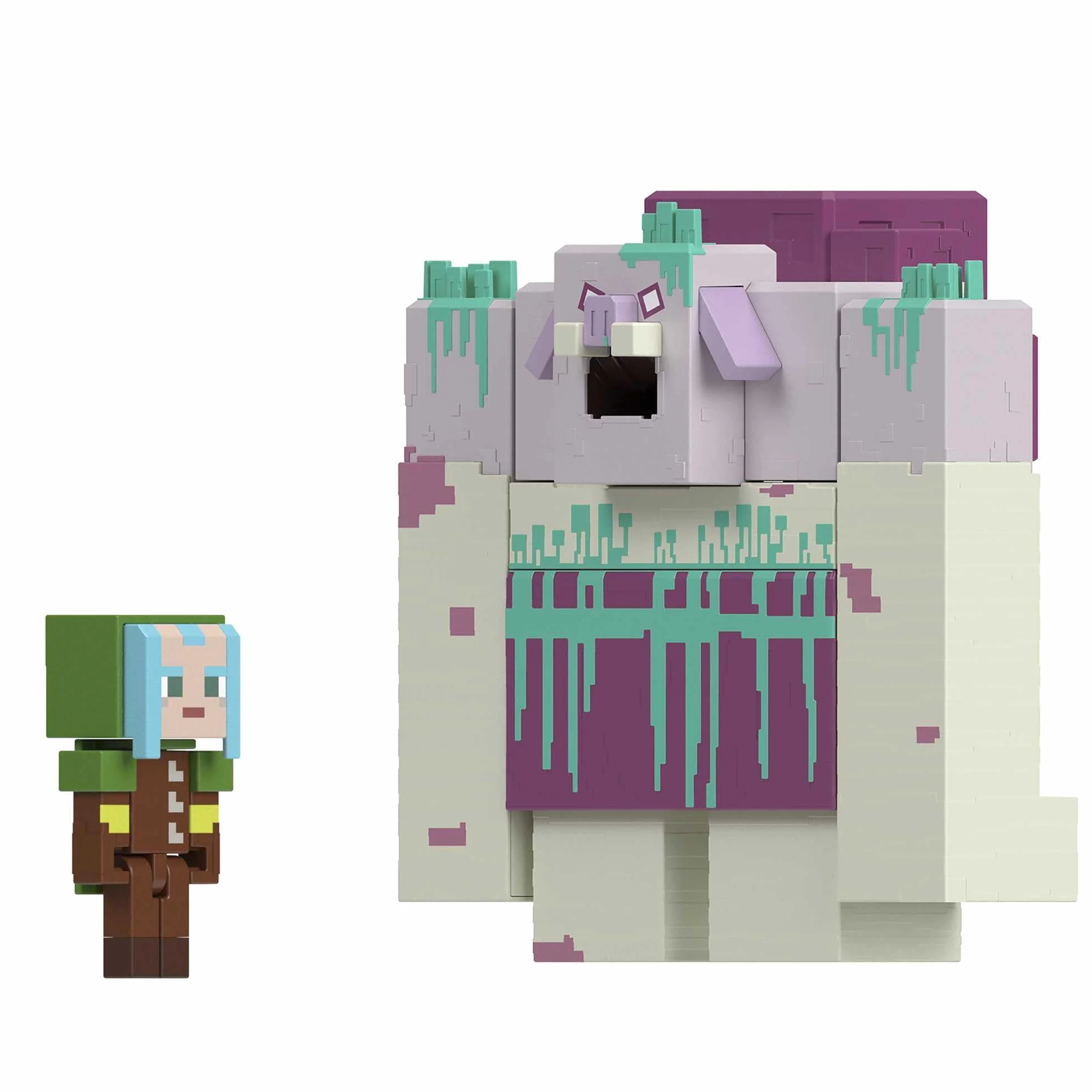 Mattel Minecraft Legends Dewastator Duża figurka, 1 figurka Strażnika i 2 akcesoria, kolekcjonerski zestaw prezentowy HNC08