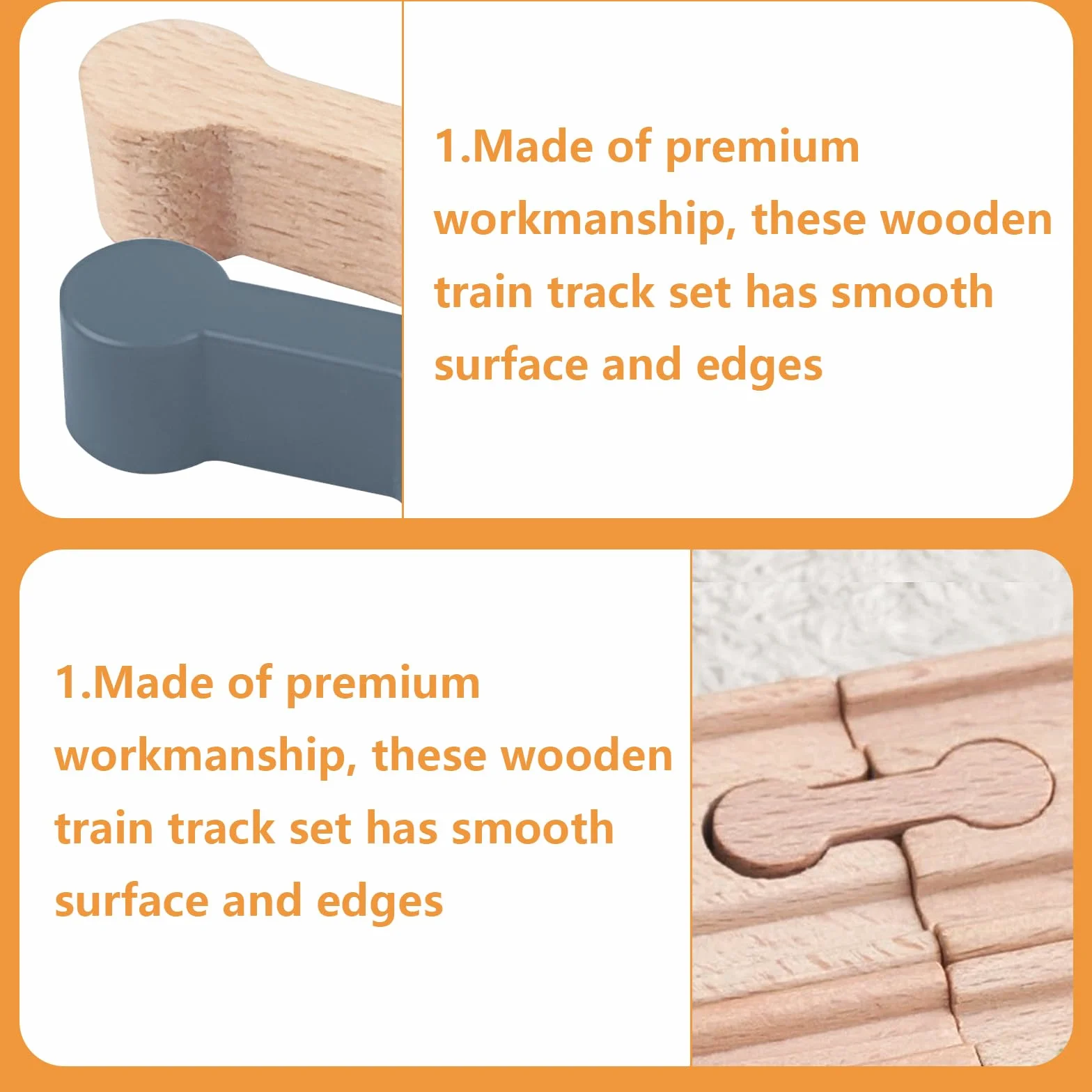 20 sztuk łączników torowych drewnianych kolejek, Rail Connection Wood Track, łączniki szynowe, drewniane szyny