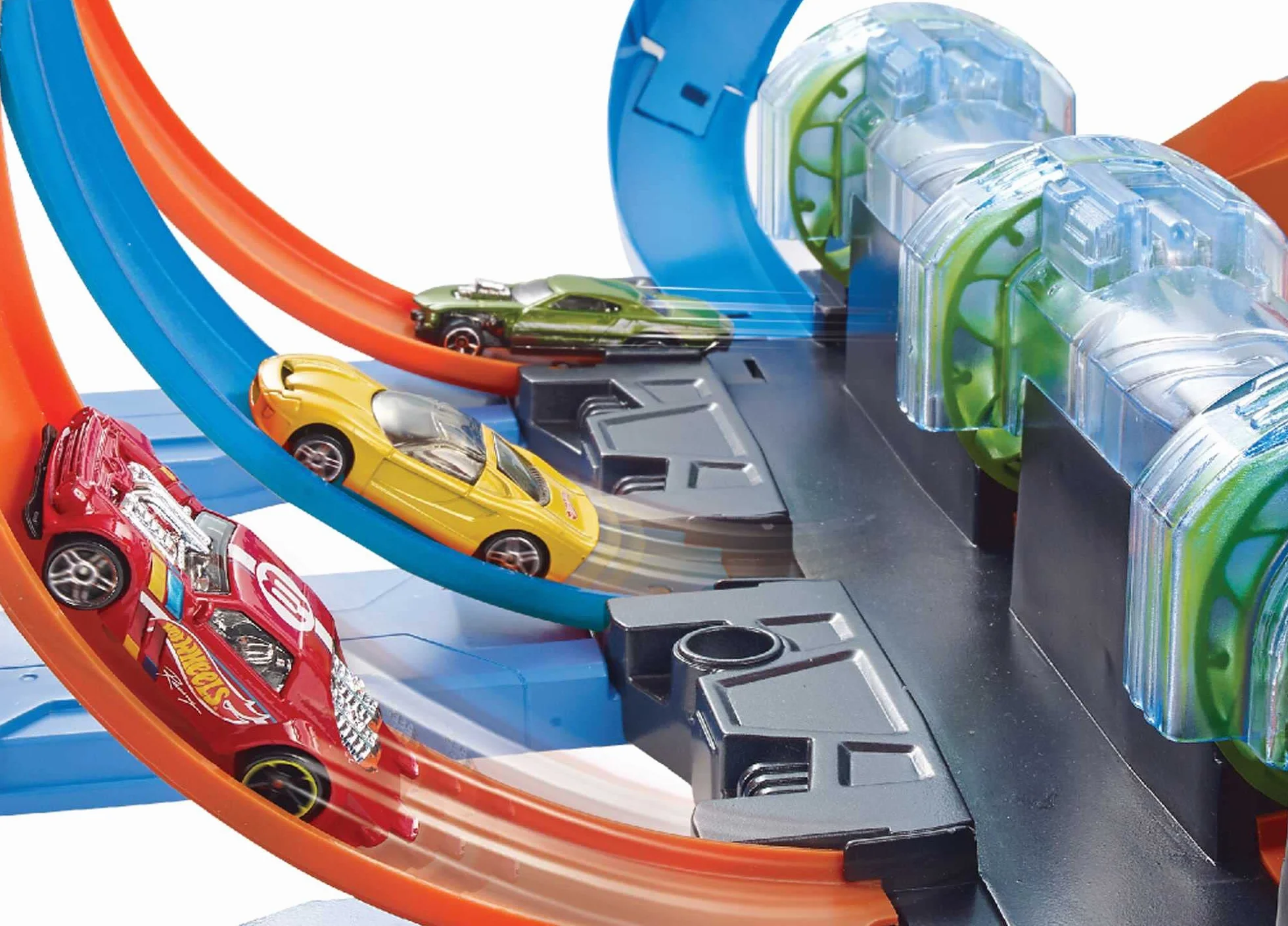 Hot Wheels Pętle grozy Zestaw torów z napędem, FTB65