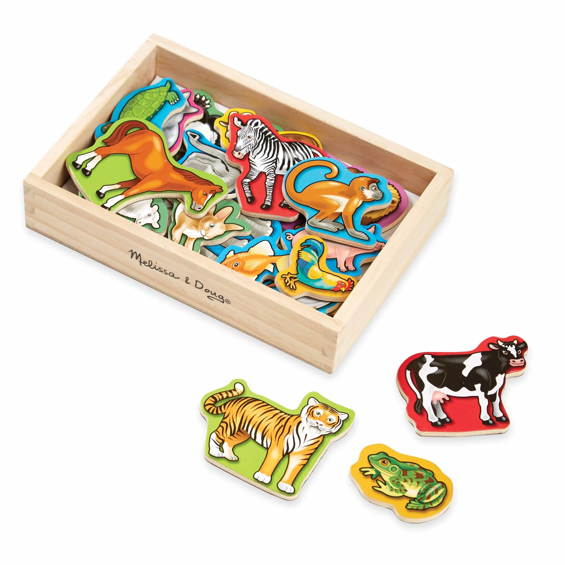 Melissa & Doug Drewniane Magnesy ze Zwierzętami Zabawka Rozwojowa 2+