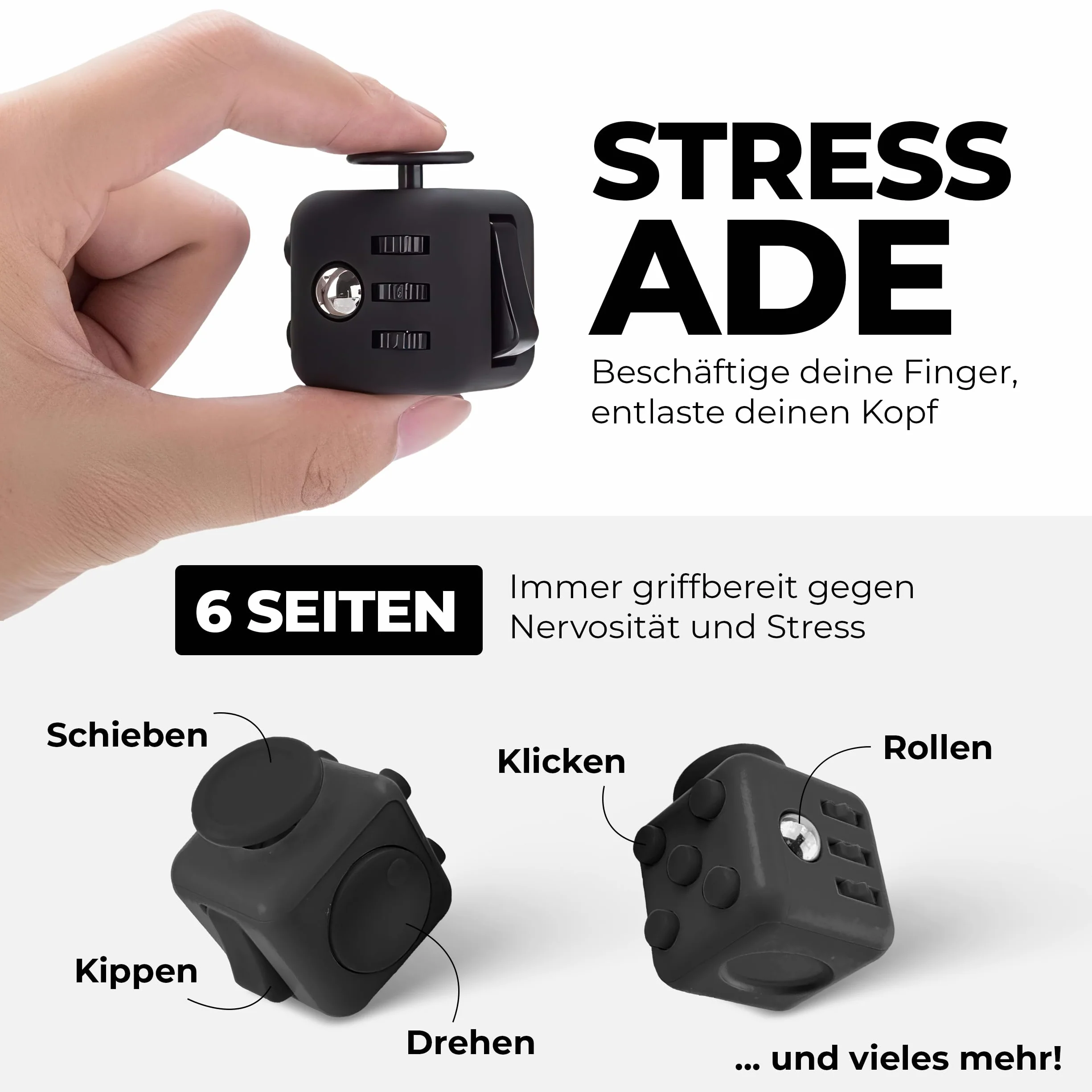 VAPIAO Fidget Cube kostka antystresowa czarna