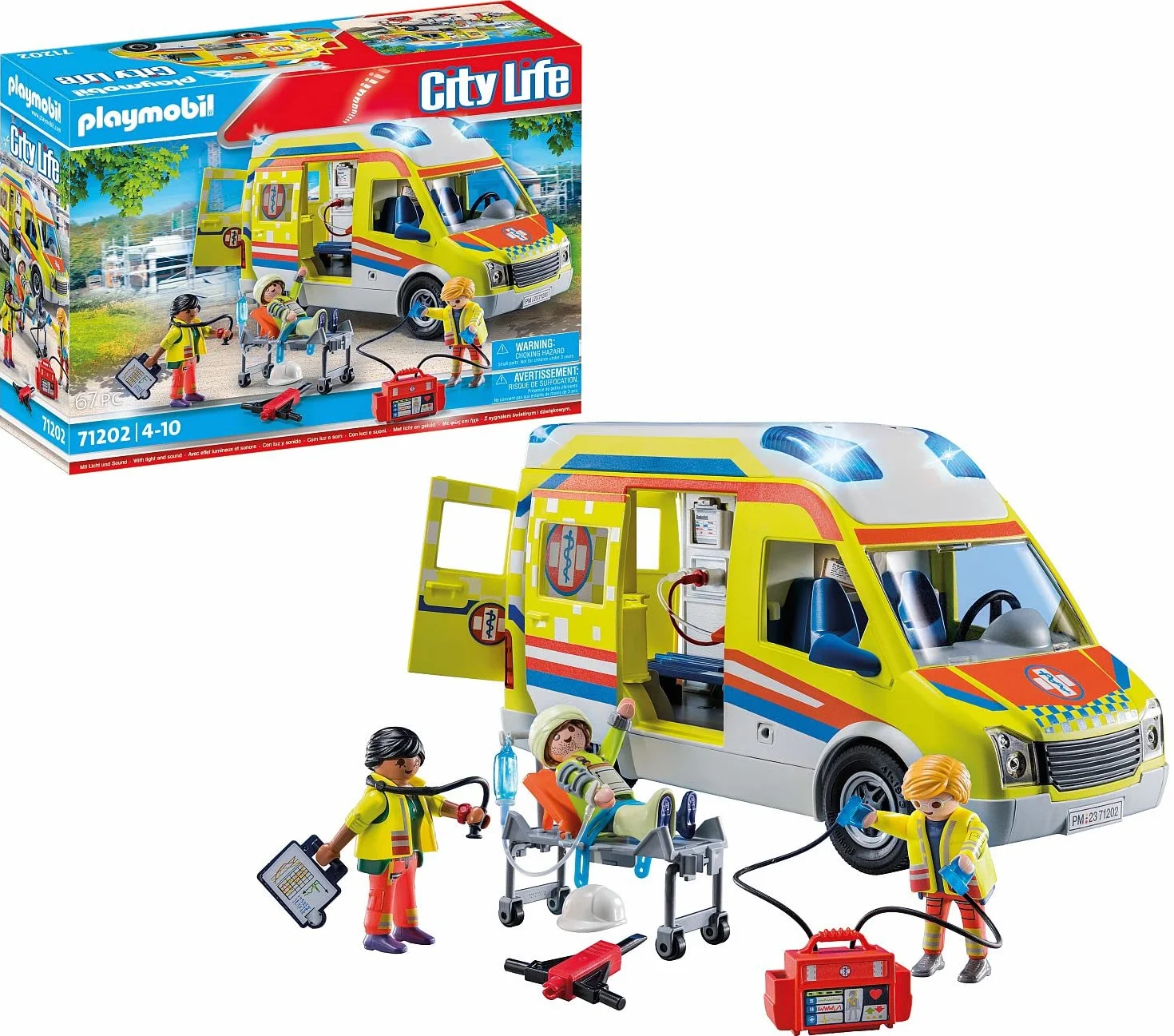 PLAYMOBIL City Life 71202 Karetka pogotowia ze światłem i dźwiękiem, od 4 lat