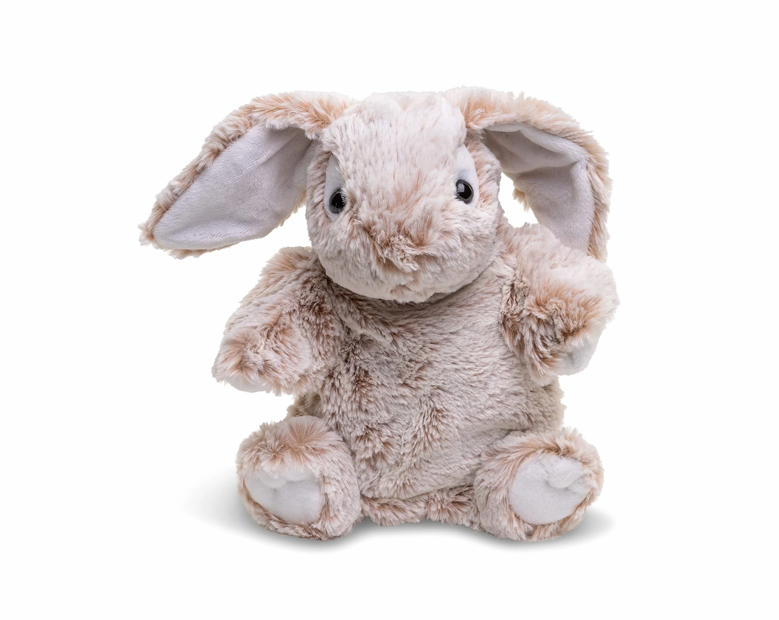 Uni-Toys - pacynka zając (brązowo-nakrapiany) - 24 cm (wysokość) - pluszowa lalka, królik - pluszowa zabawka, przytulanka