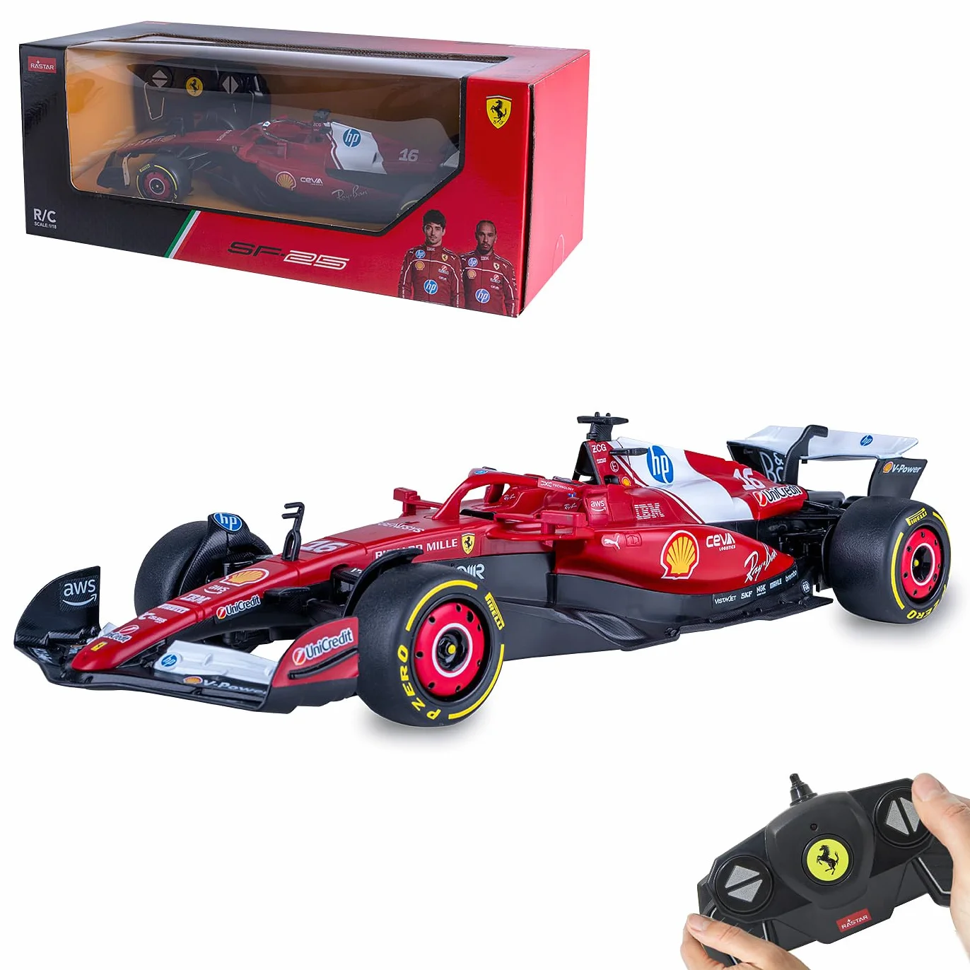 JAMARA Ferrari SF-25 1:18 czerwony 2,4 GHz zdalnie sterowany samochód RC