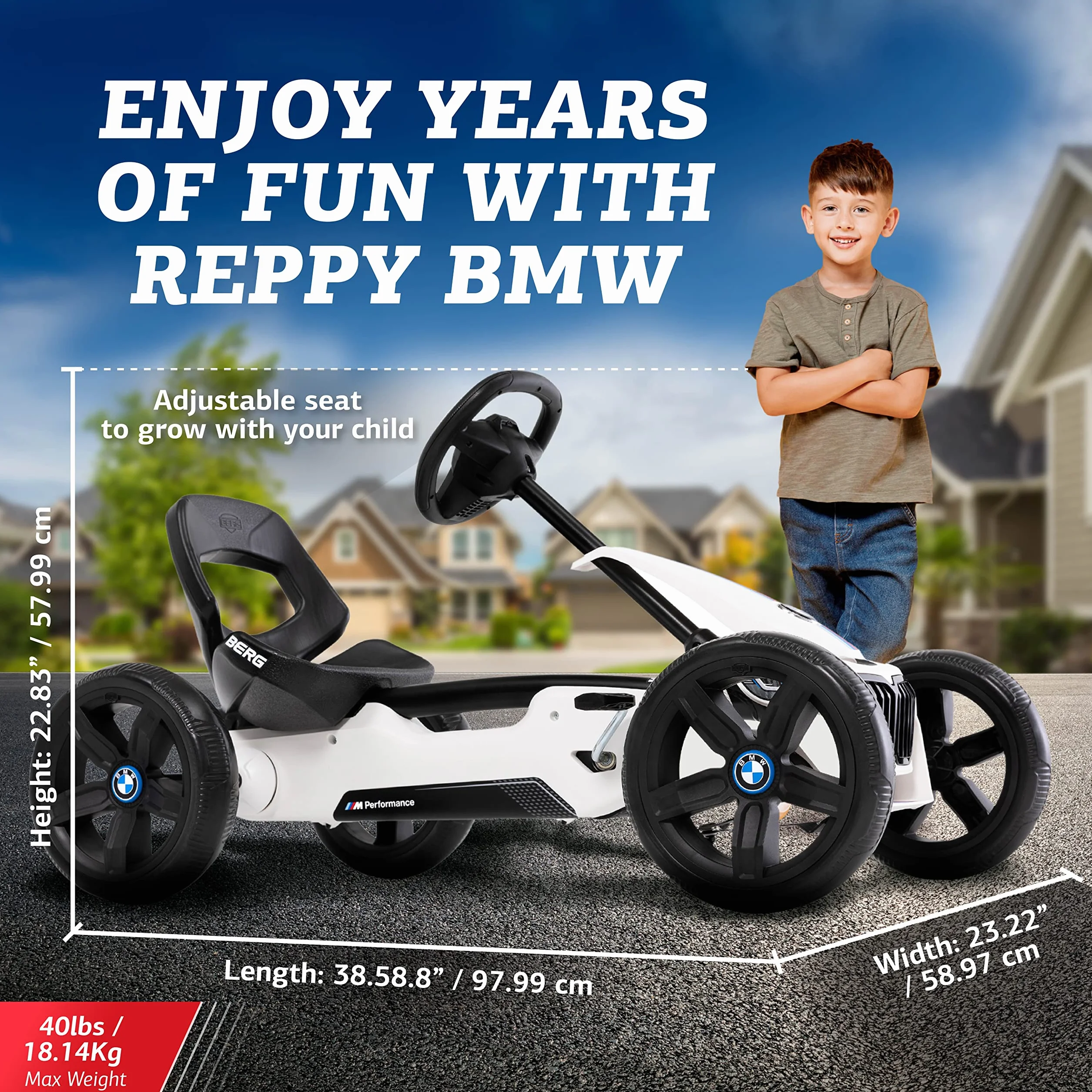 Berg Pedał Gokart Reppy BMW 24.61.00.00 Pojazd dziecięcy samochód pedałowy z głośnikiem