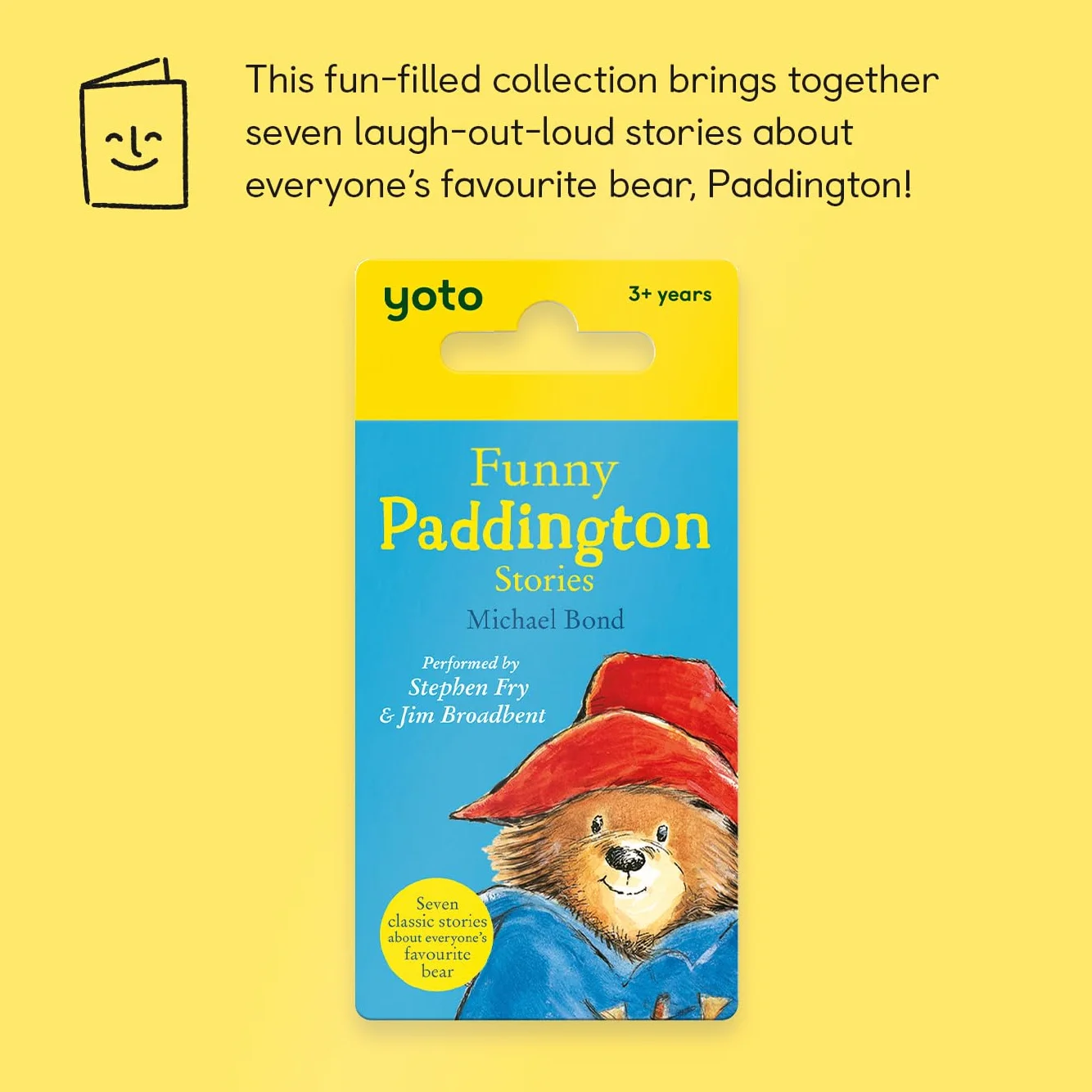 Yoto Funny Paddington Stories by Michael Bond - karta audio dla dzieci, zabawne historie do zabawy i snu, kompatybilna z odtwarzaczem i mini urządzeniem audio All-in-1