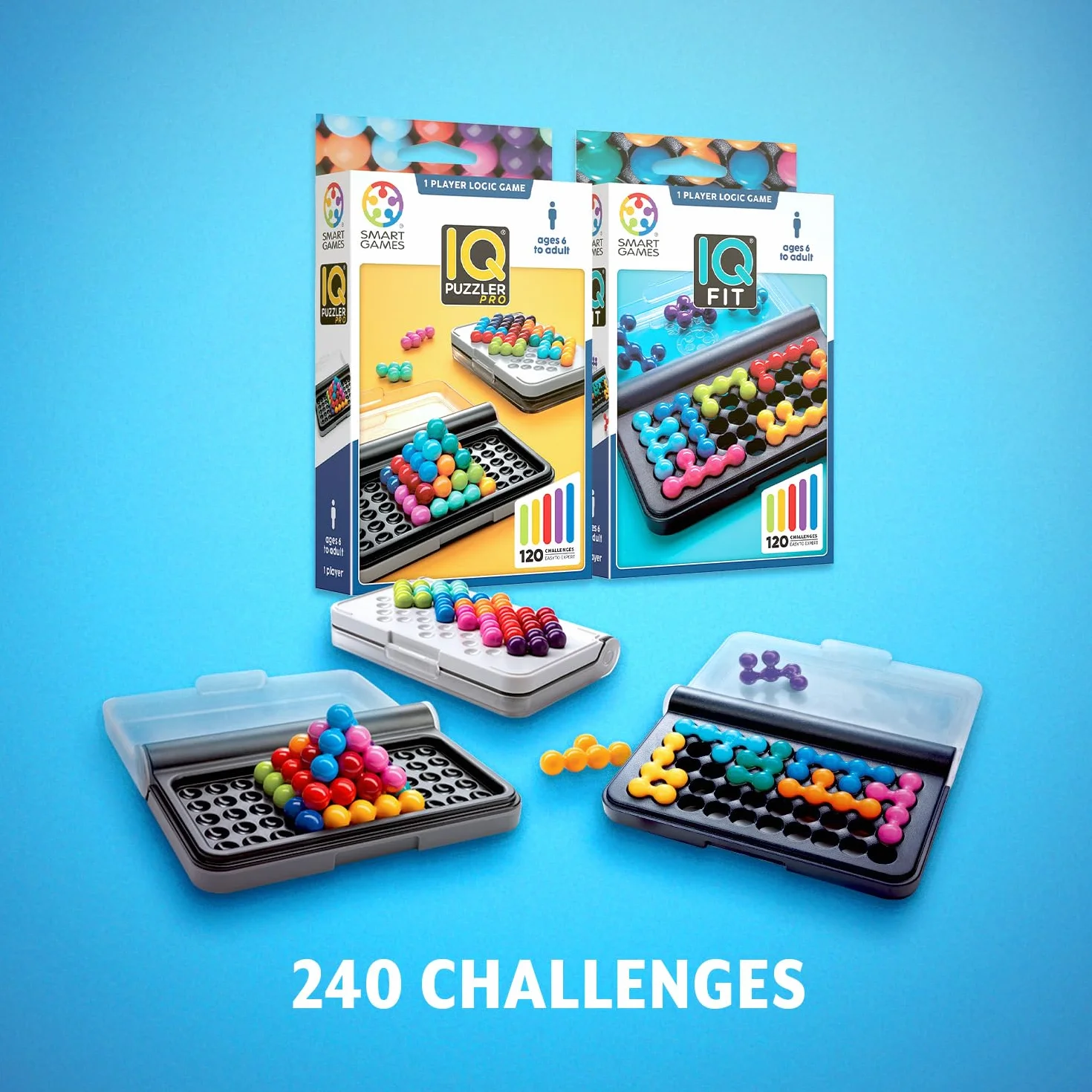 Ludilo Smart Games - Iq Puzzler Pro + Iq Fit | Dorosłe Puzzle I Puzzle Dzieci | Gry Planszowe Dla Dzieci 6 Lat | Gry Edukacyjne 6 Lat | Prezent dla dzieci 6 lat