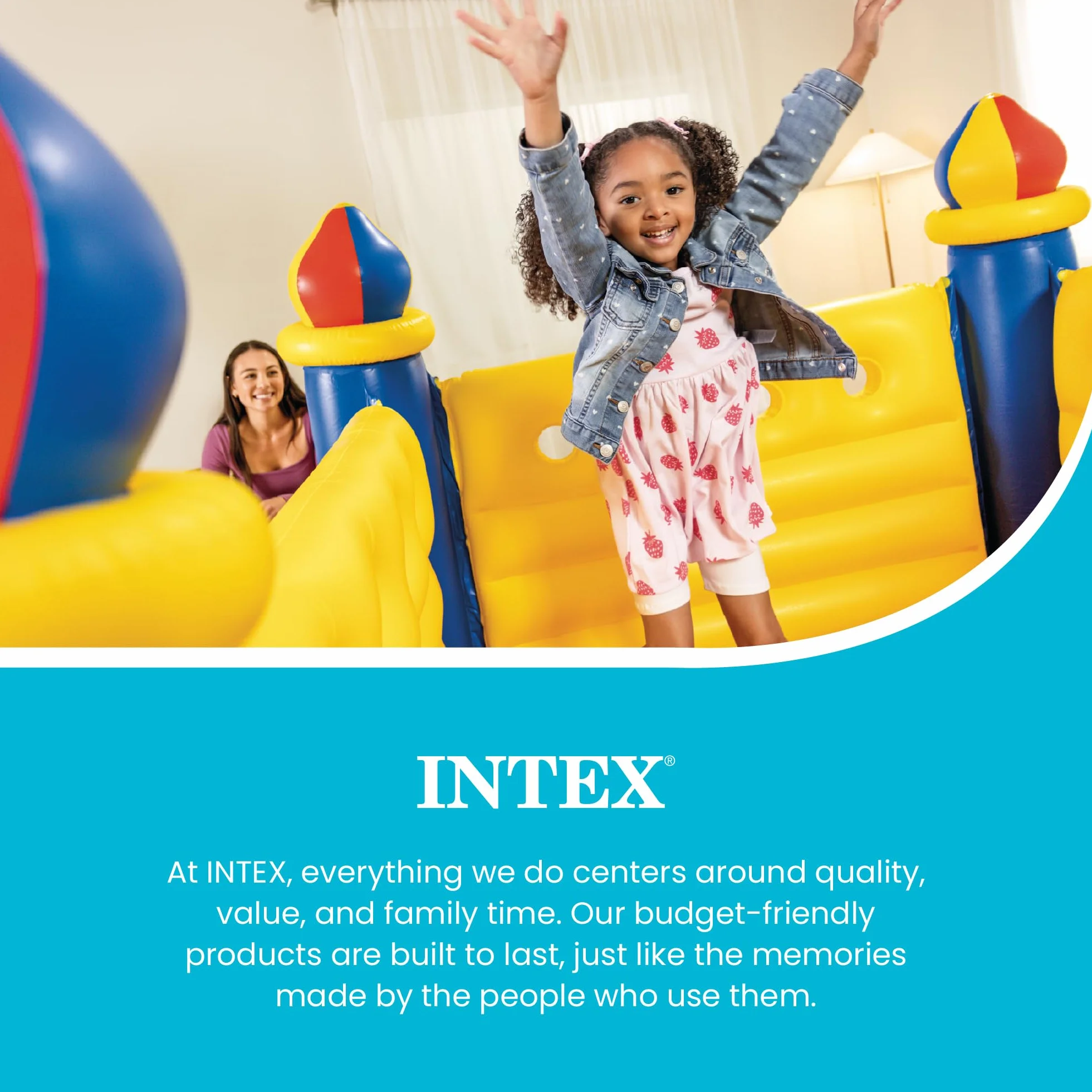 Intex 48259NP Jump-O-Lene Castle Bouncer nadmuchiwany zamek dmuchany, 175 x 175 x 135 cm