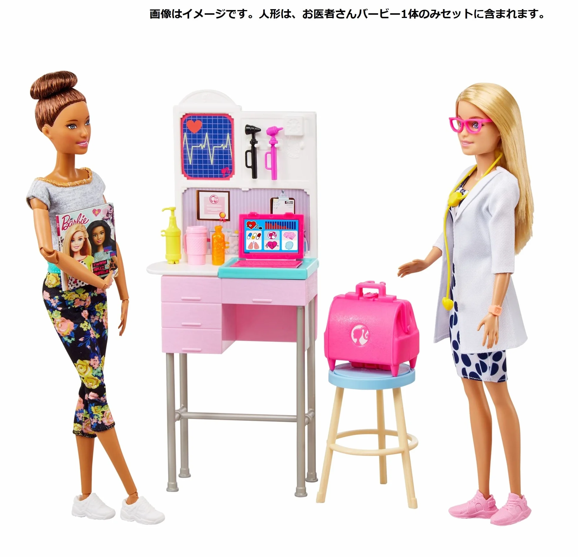 Barbie Możesz być lekarzem z kliniką Lalka medyczna z zestawem do zabawy z akcesoriami medycznymi, zabawka +3 lata (Mattel GWV01)