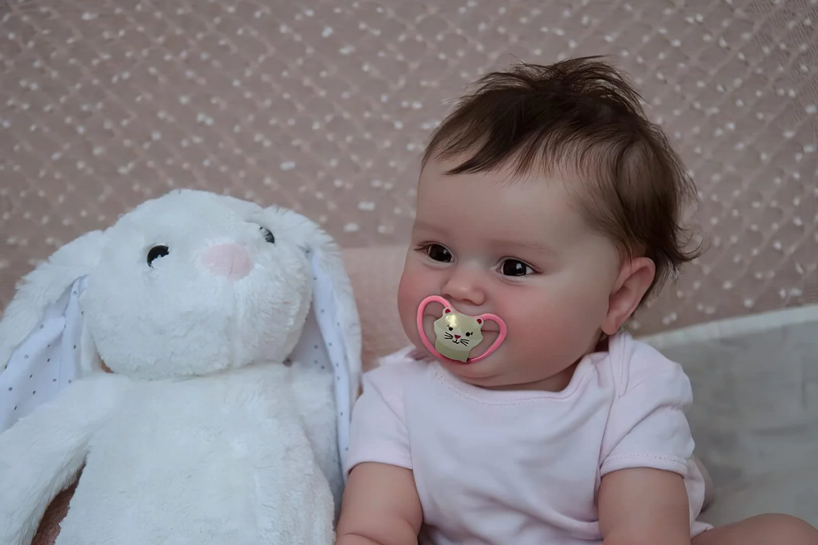 MineeQu 20 cali Tak głęboko ukorzenione włosy uśmiech Realistyczna Reborn Baby Doll Wykonana z całego ciała Silikon winylowy Anatomicznie poprawny Noworodek Lalki Zabawka do kąpieli dla dziewczynek