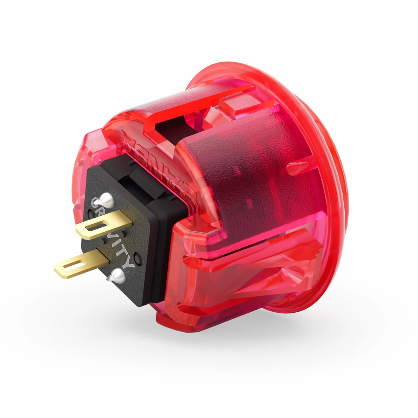 Qanba Gravity KS Mechaniczne Przyciski Arcade 30 mm Snap-In Pakowane Przezroczysty Różowy D12 8 sztuk