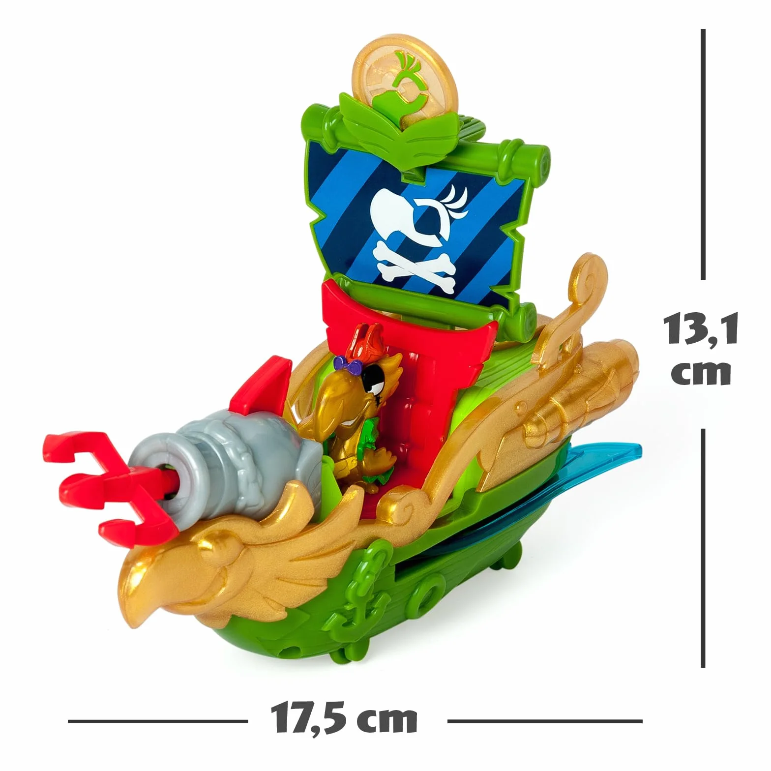 PIRATIX ADVENTURE WORLD Łódź piracka w kształcie papugi, w zestawie 1 statek piracki, 1 ekskluzywny piratix, 1 ekskluzywny skarb, 1 x akcesorium, 1 armata i 1 pocisk