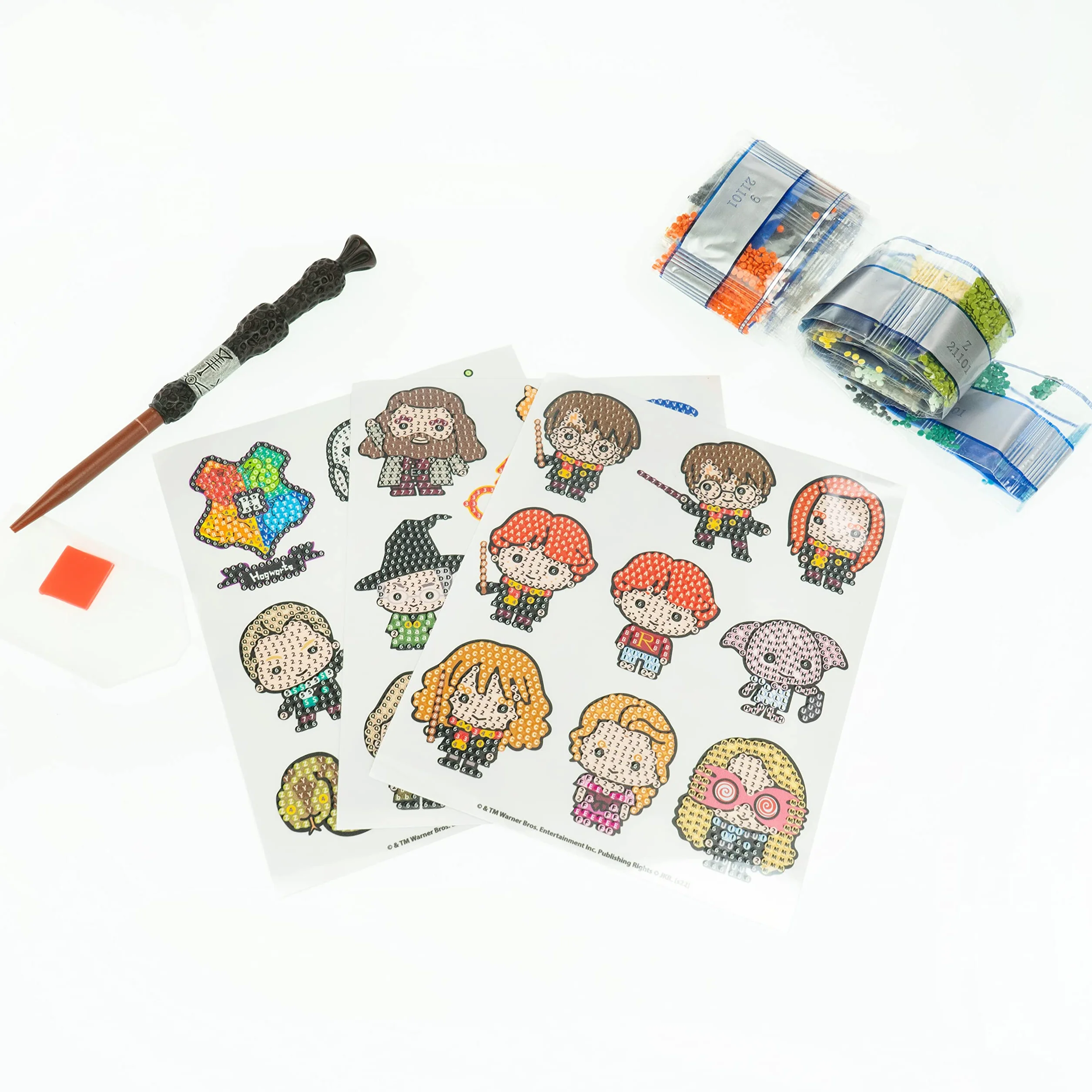 DIAMANTINY Harry Potter - Wizarding Deco Stickers - zestaw do tworzenia mozaiki, aktywności Crystal Art, Diamond Painting, 27 naklejek z kamieniami szlachetnymi - cod 21101
