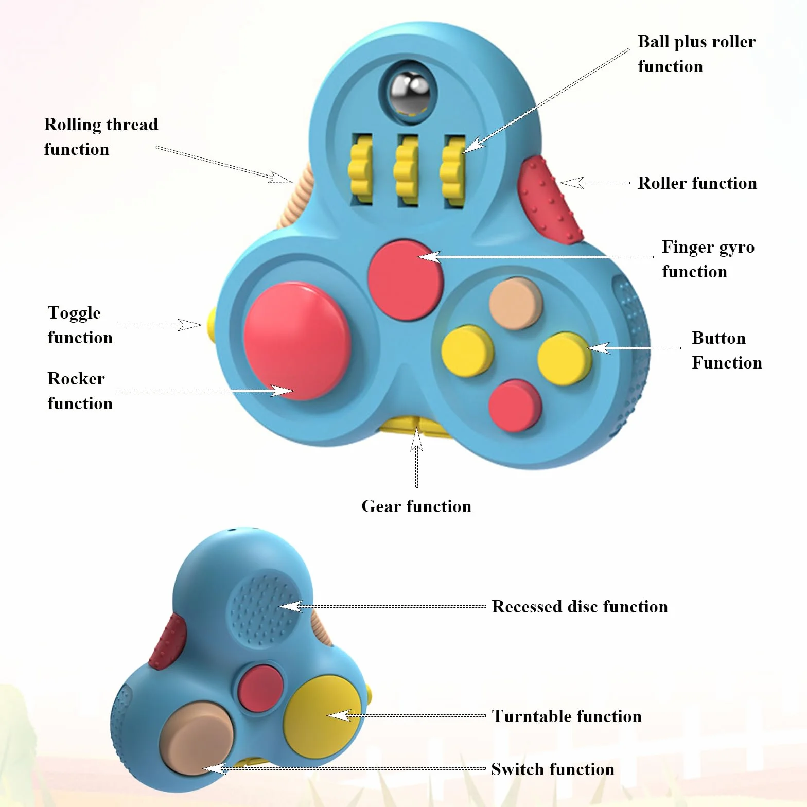 Fidget zabawka na palce, kostka, 3 sztuki, odprężająca kostka, zabawka, lęk, relief, 6 różnych funkcji, zabawka Fidget, zabawka na palce, aby zmniejszyć stres w przypadku nerwowości