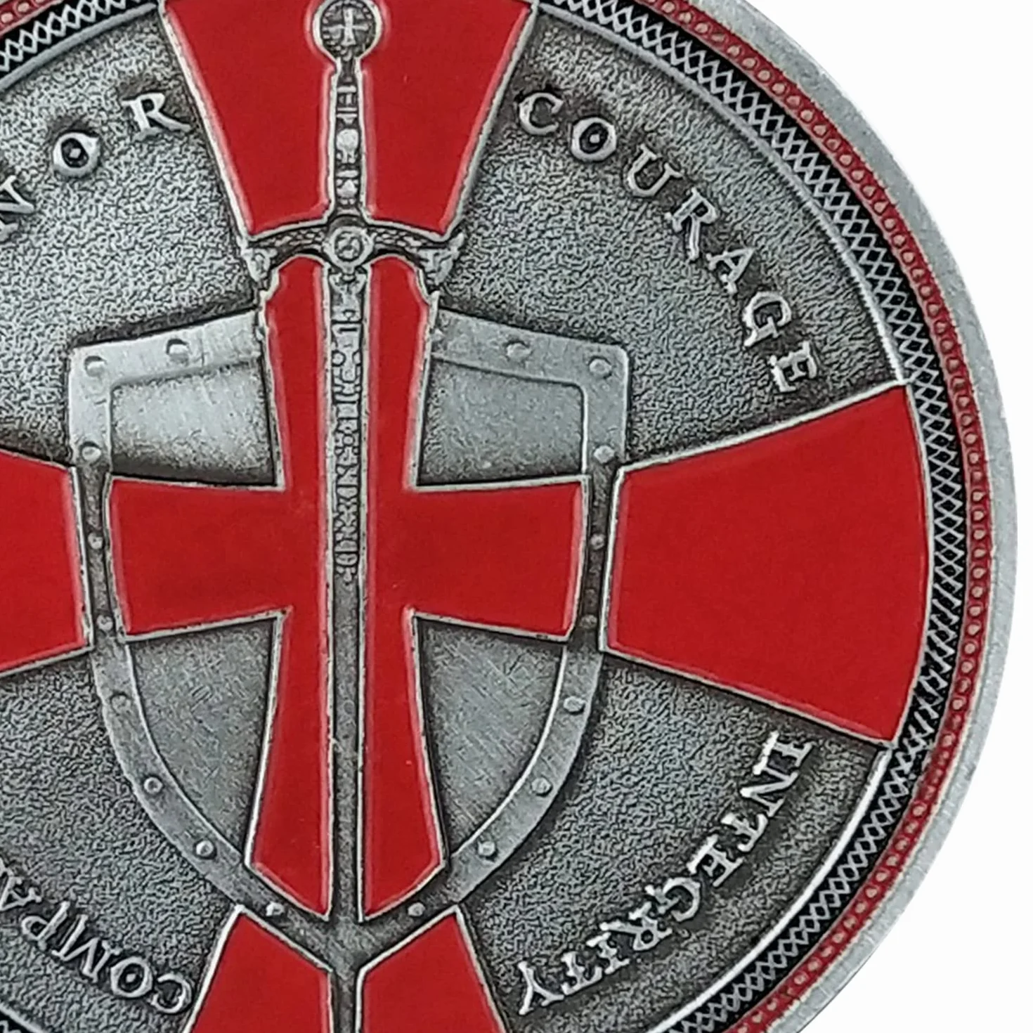 Templariusz Moneta Wyzwania Czerwony Krzyż Religijny Zbiór monet Prezent pamiątkowy