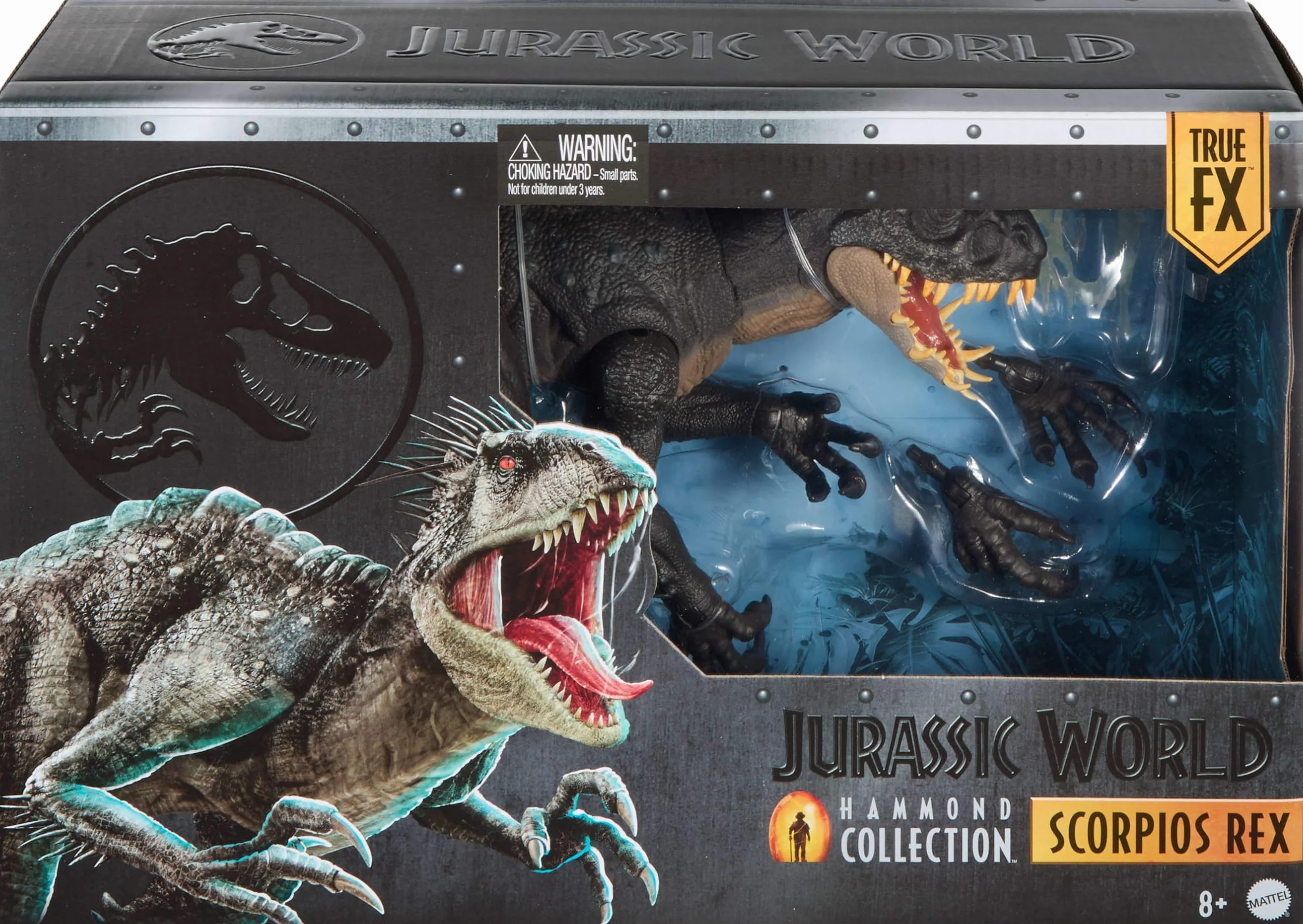 Mattel Jurassic World Kolekcja Hammonda Scorpios rex Dinozaur Figurka, duża zabawka, wyjątkowe detale, wymienna paszcza i szpony, zabawka dla dzieci 8+, fanów i kolekcjonerów, JKG97
