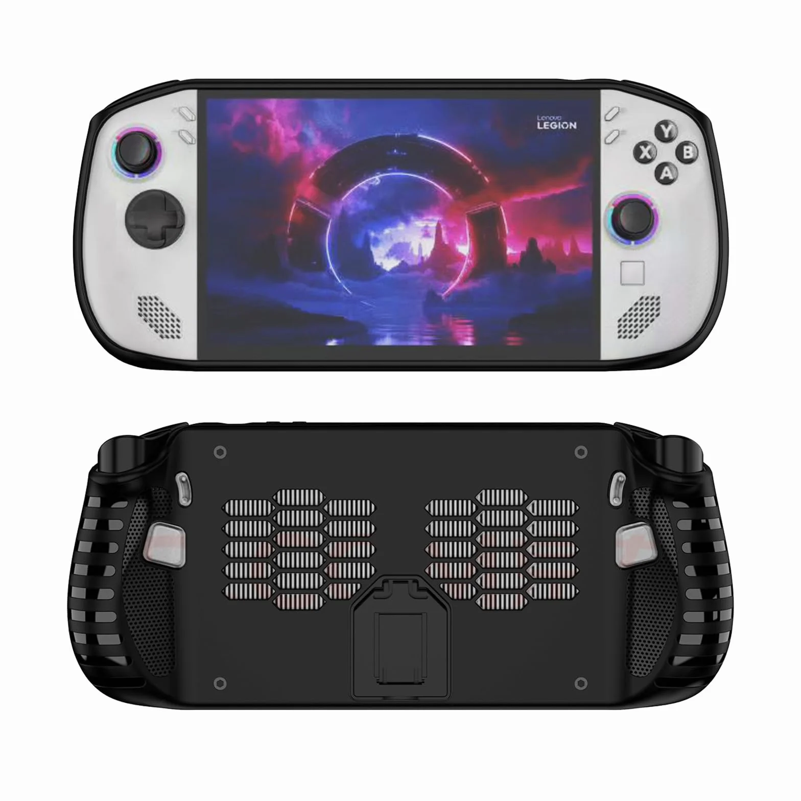 Etui Ochronne do Lenovo Legion Go S 8" Konsola do Gier 2025,TPU Miękki Torba Pokrowiec Etui Powłoki z Grip i Podpórką do Legion Go S Wyświetlacz Gaming Handheld Console,Czarny