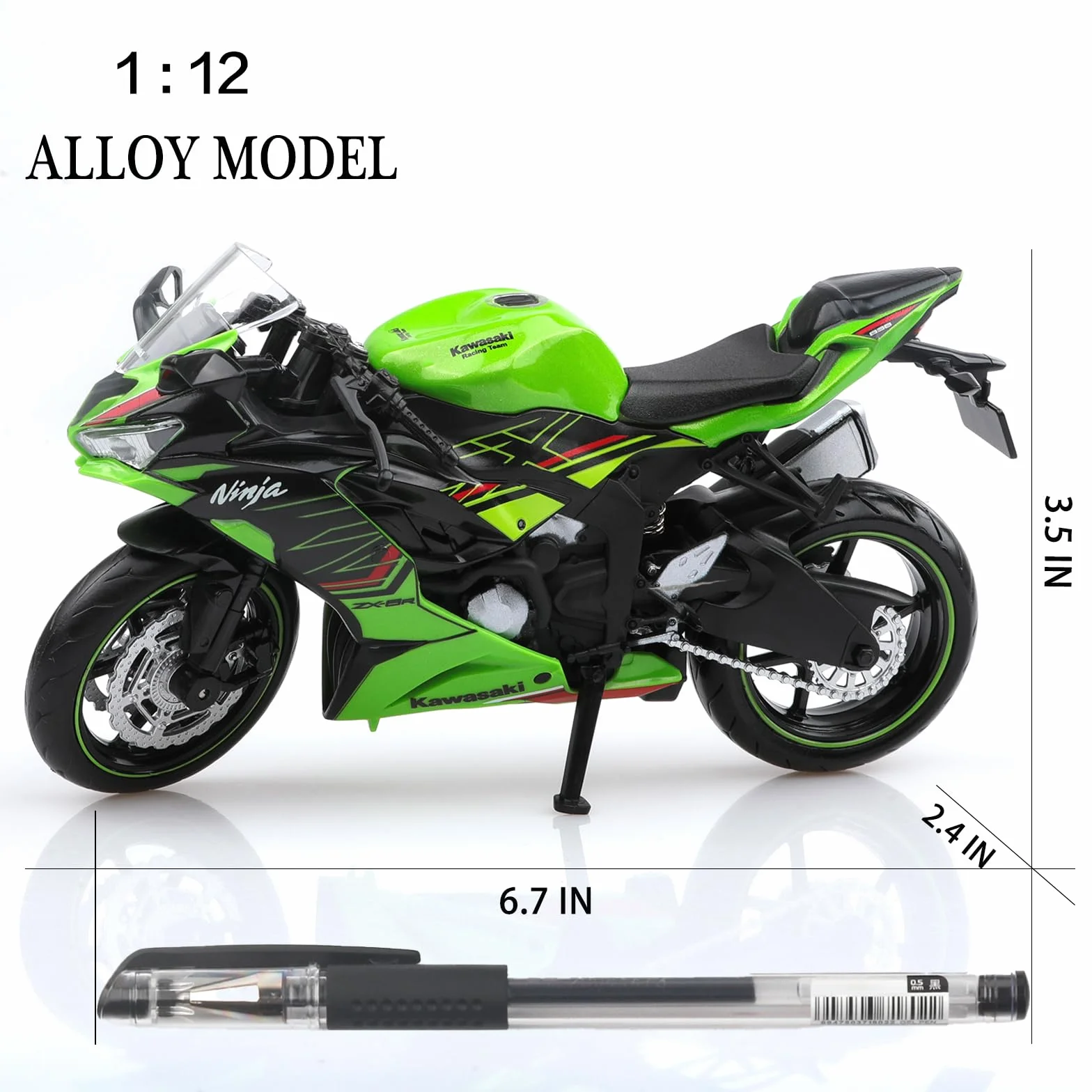 TOKAXI 1/12 skala Kawasaki Ninja Z6 odlewane plastikowe motocykle, model motocykla Kawasaki, zabawka motocykl Ninja dla chłopców i dziewcząt