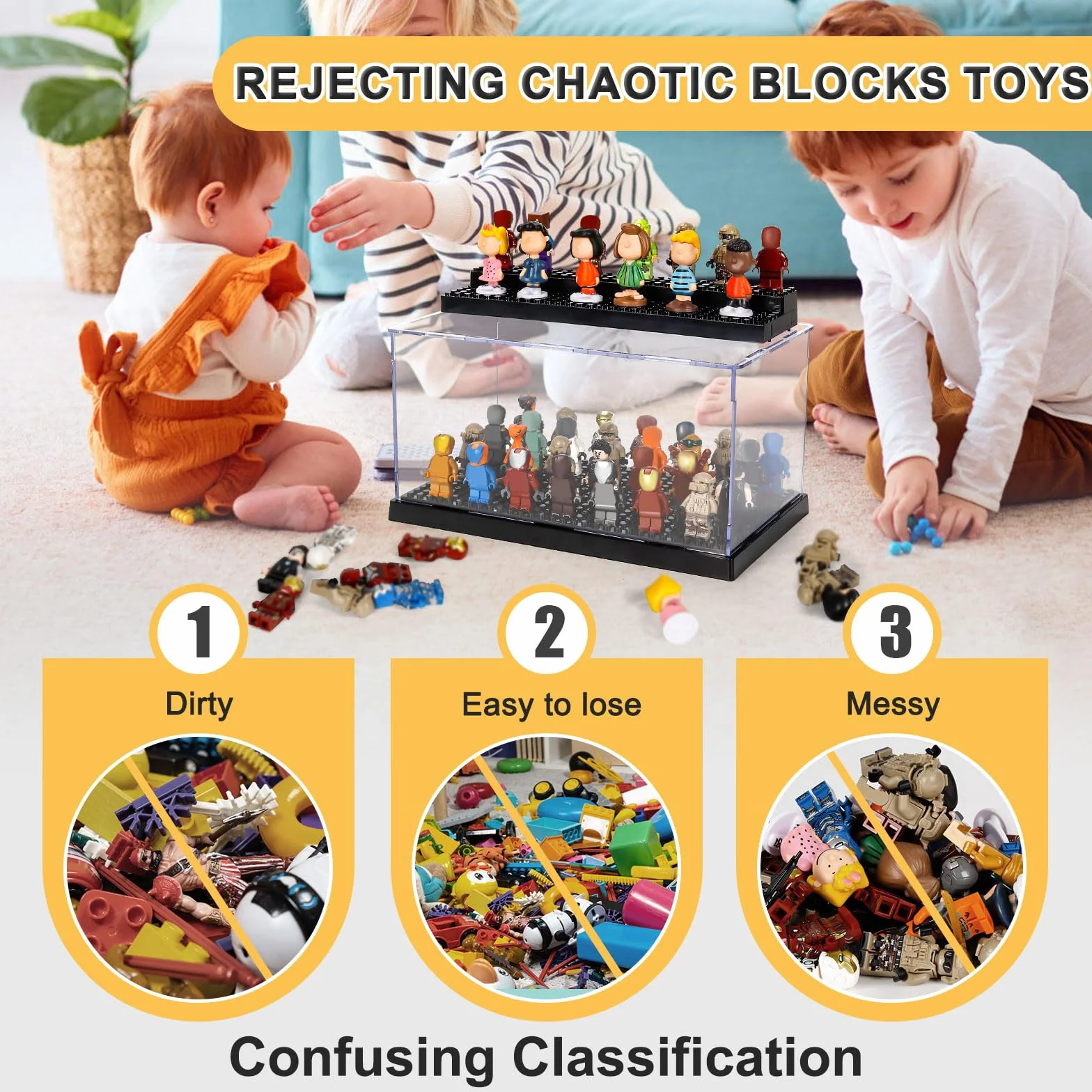 Gablota na minifigurkę do Lego z 3 płytami podstawowymi, akrylowe figurki ludzi, pudełko do przechowywania, minifigurka, cegły, półki, zabawki, mini samochody, przedmioty kolekcjonerskie, szafka
