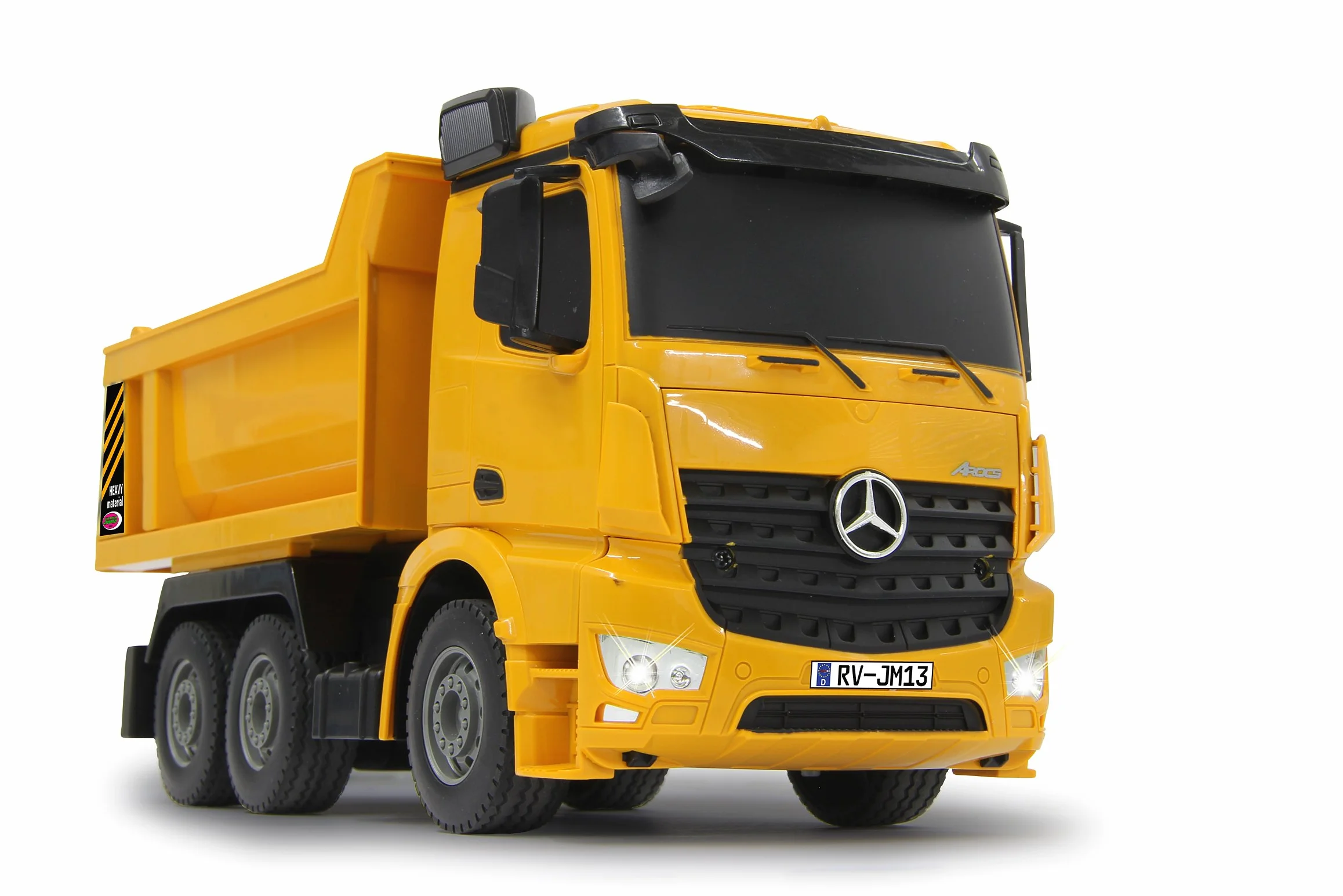 JAMARA 405108 – wywrotka Mercedes Arocs 1:26 2,4 G – wgłębienie uchylne w górę/w dół, światło z przodu, profilowane gumowe opony