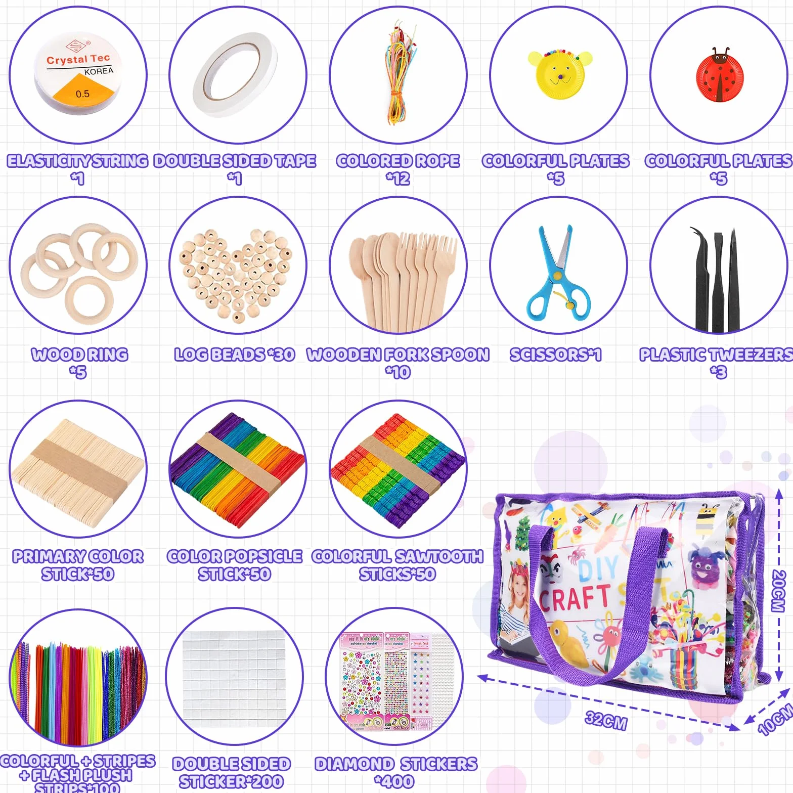 TAVADA Zestaw do Majsterkowania dla Dzieci, 3000 Sztuk, Scrapbookingu, Zestaw do Czyszczenia Fajek, Pomponów, Pióra, Cekiny
