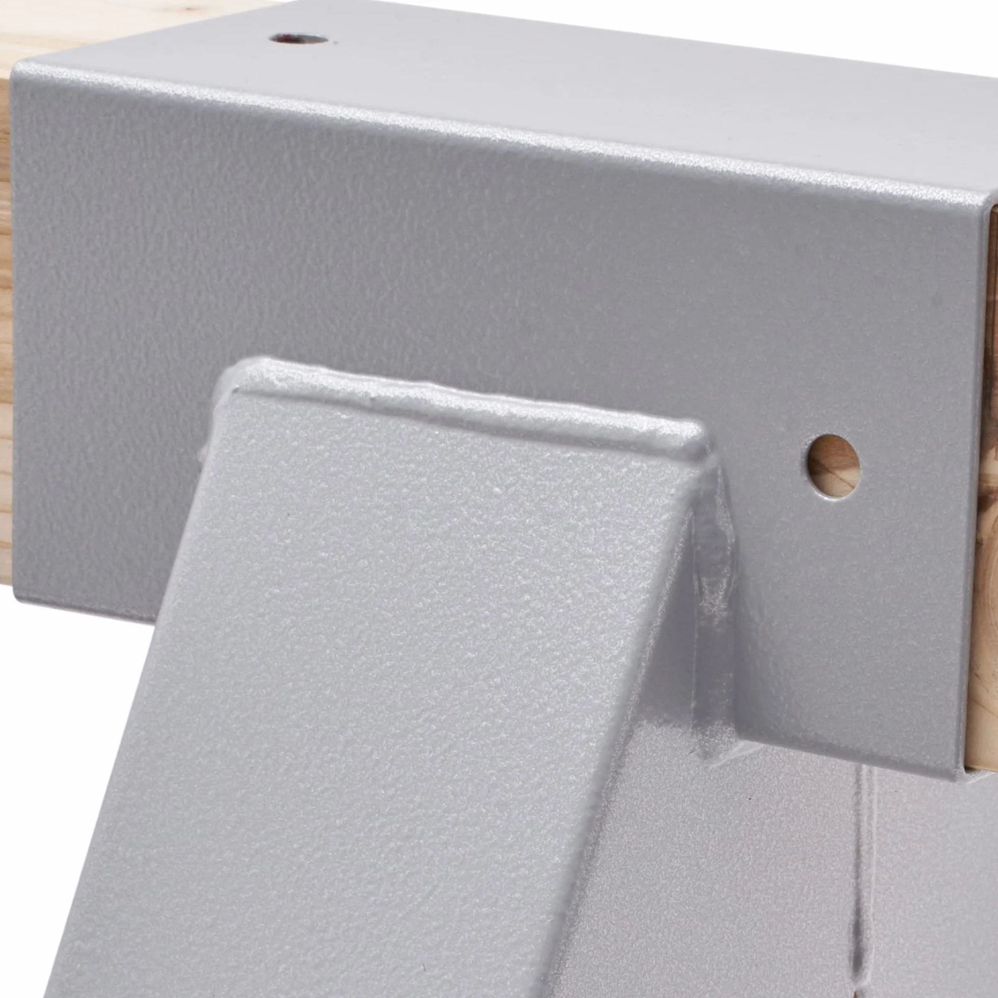 TRIBECCO® Czworokątny łącznik huśtawki 90/90 mm, 90° (90° szary), z malowanej proszkowo blachy stalowej do huśtawek ogrodowych, stabilny trójkąt w kształcie litery A, z otworami montażowymi Ø 10 mm