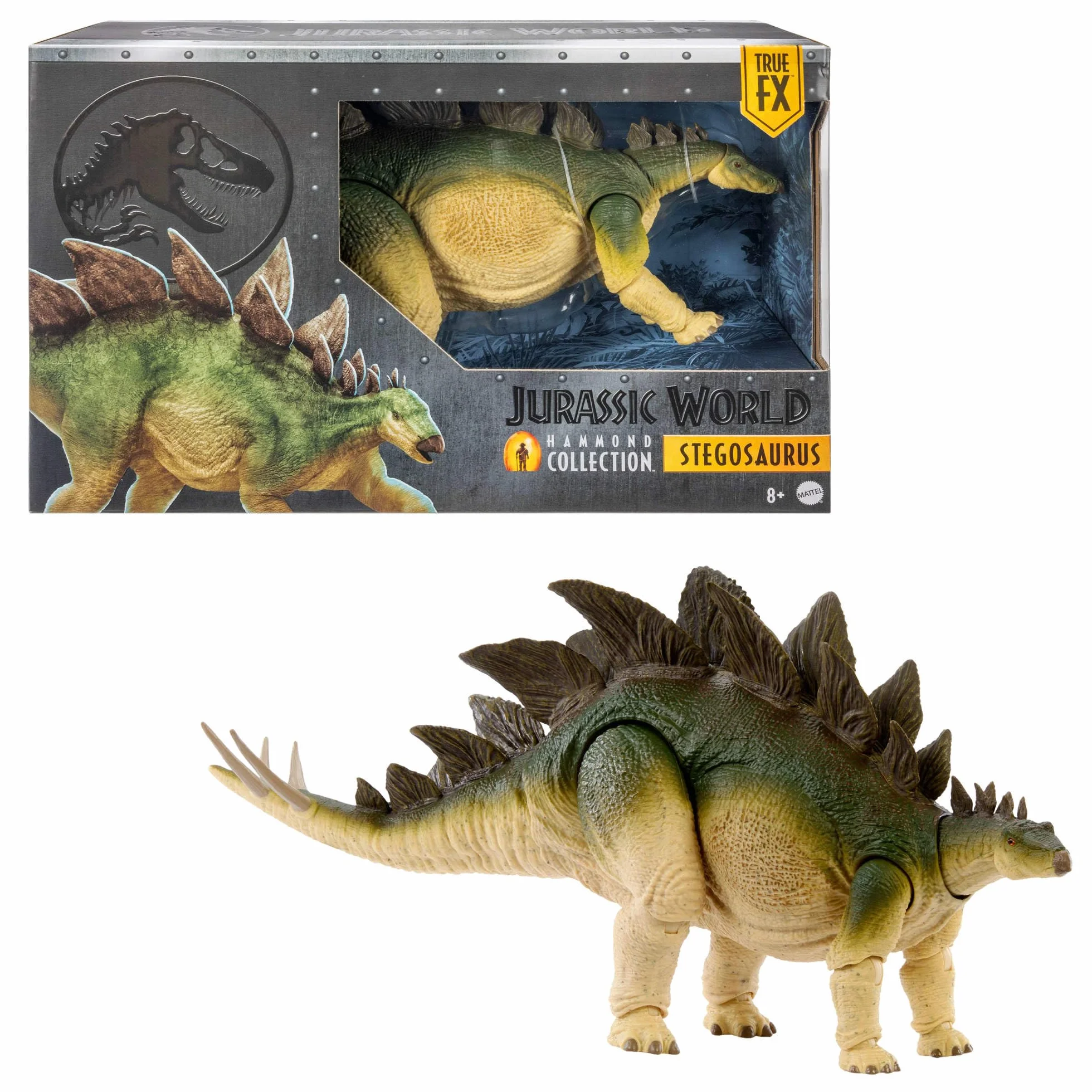 Mattel Jurassic World Kolekcja Hammonda Stegozaur Figurka dinozaura „Zaginiony Świat: Jurassic Park” Duża zabawka mięsożernego dinozaura, usztywniany ogon do ustawiania w różnych pozach, JCH08