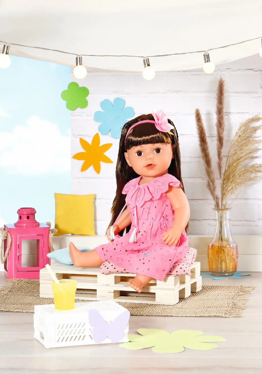 BABY born Trendy Flowerdress - Fits BABY born Dolls up to 43cm - Set Includes Dress, Headband and Hanger - Suitable for Children Aged 3+ Years - 832684 Multicolor