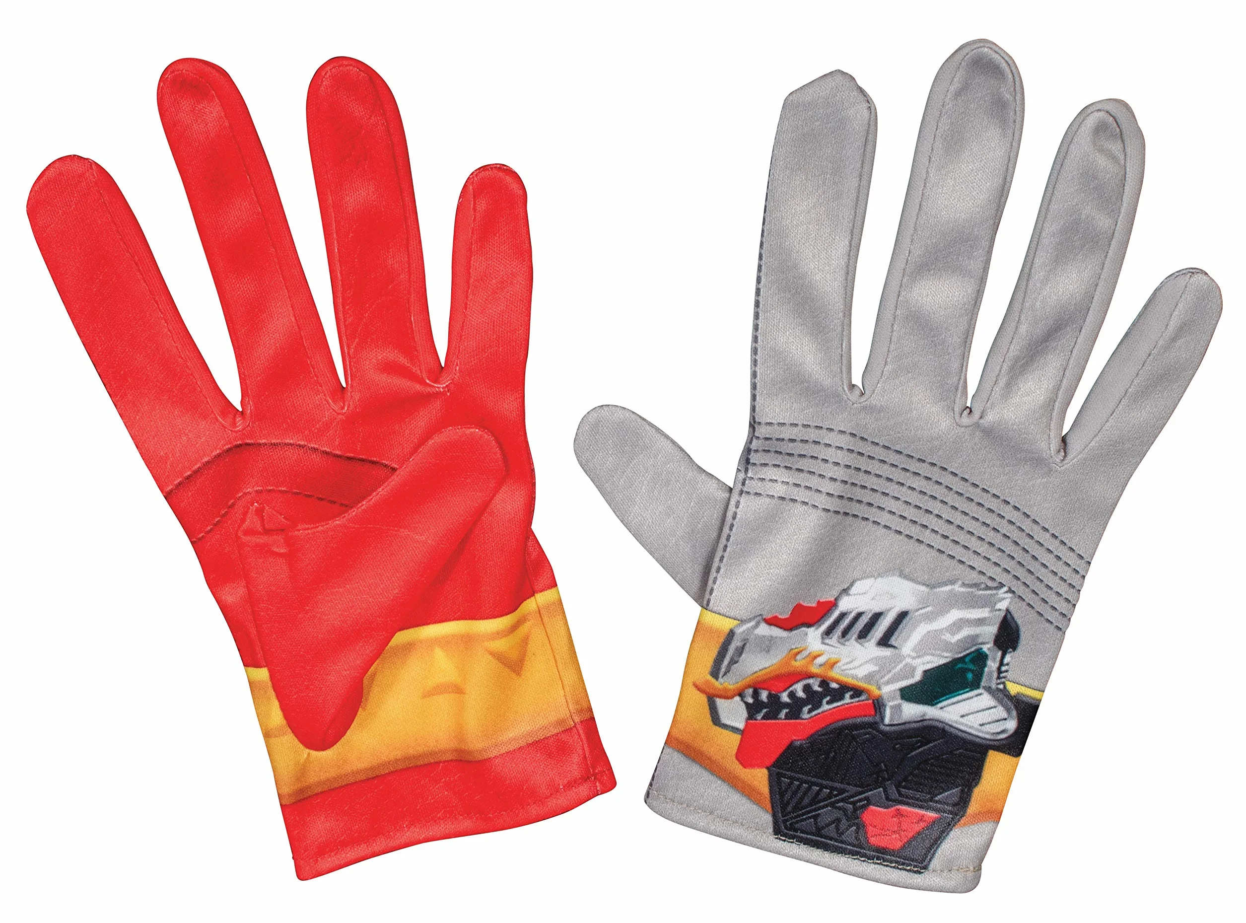 Red Ranger Gloves for Kids, Power Rangers Dino Fury, One Size