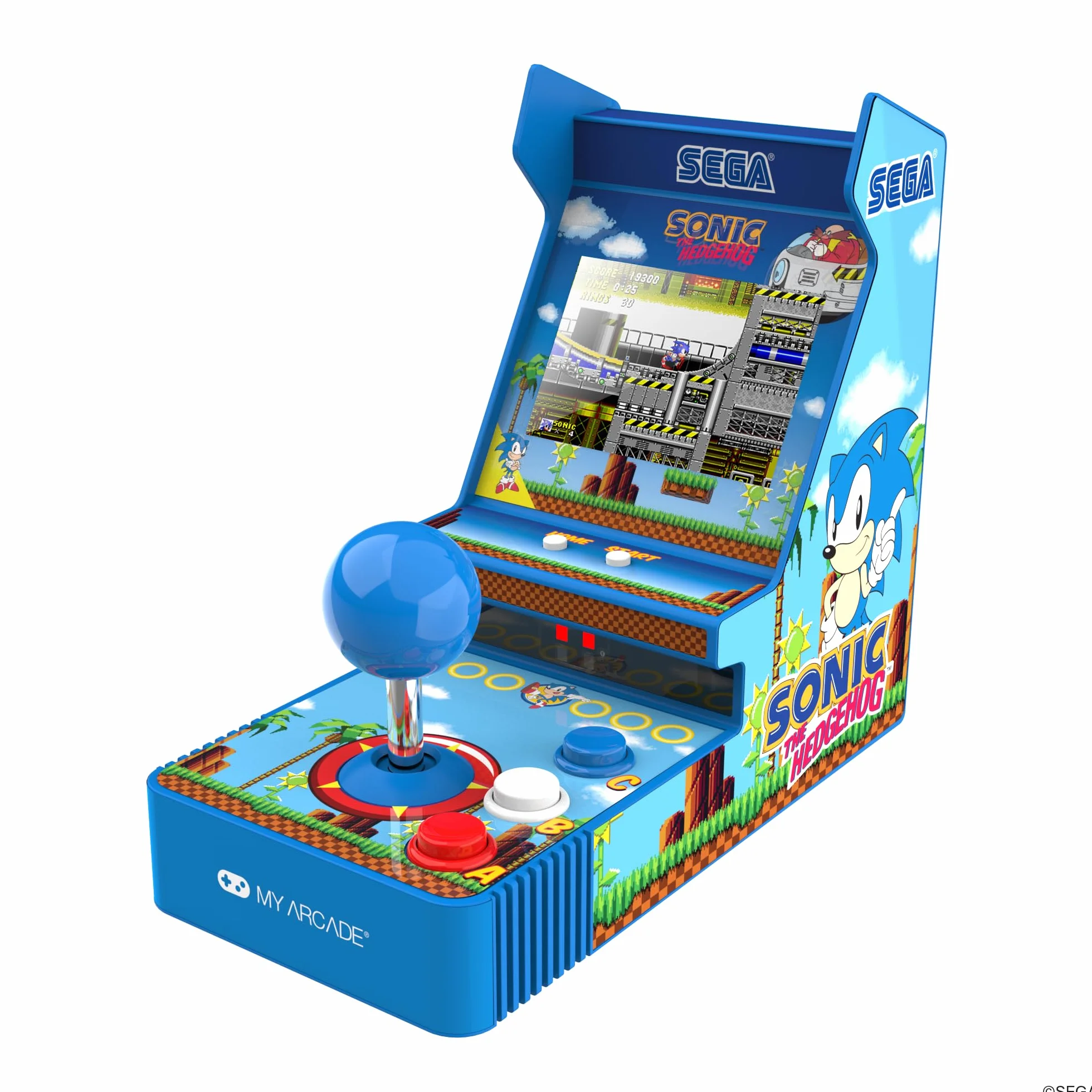 My Arcade Sonic Joystick Player Retro konsola do gier wideo 2 gry w 1 Sega Classic Arcades kolorowy wyświetlacz 3,5 cala