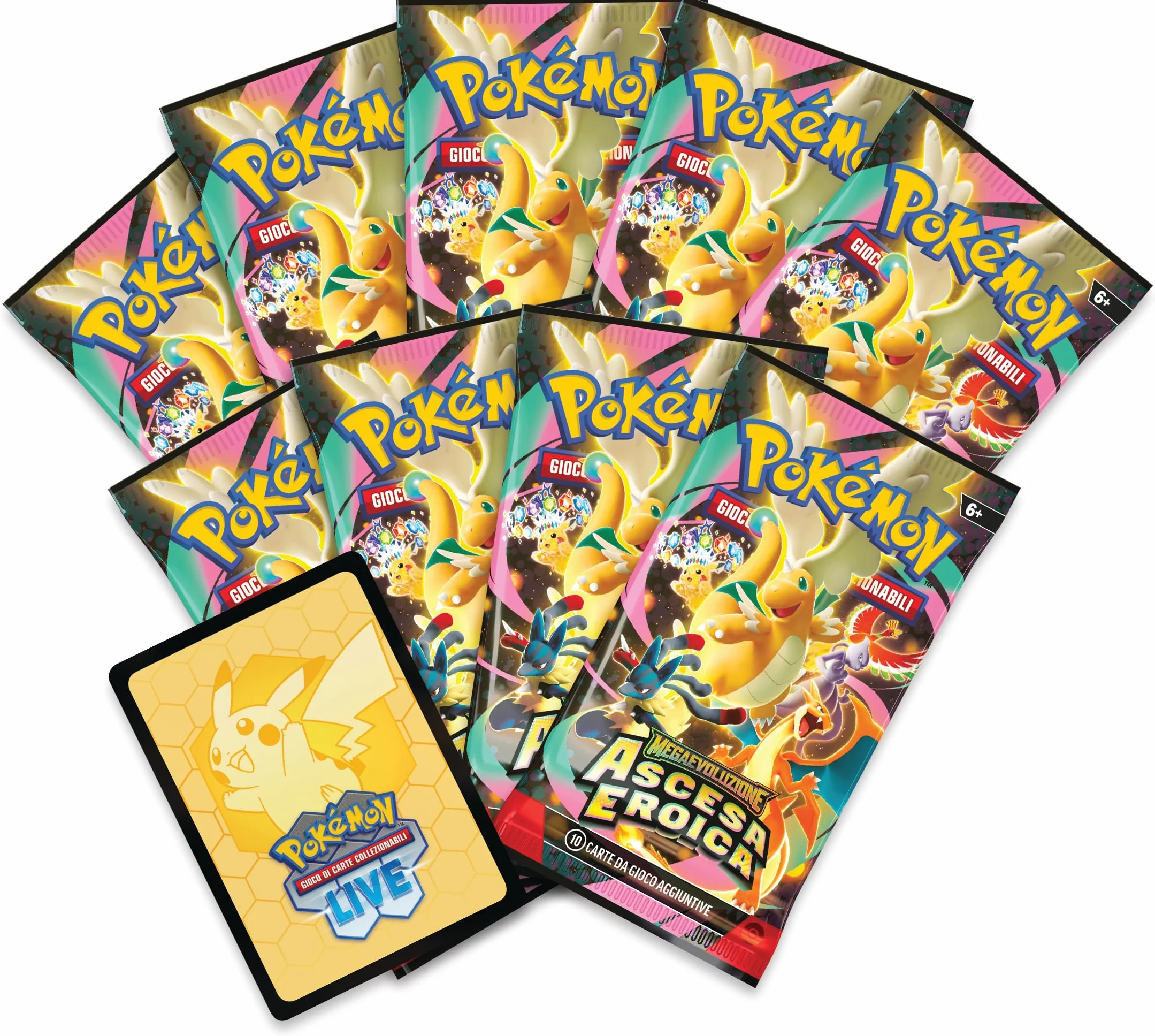 Pokémon: Megaewolucja Expansion Trener - Heroiczne powstanie GCC Pokémon (jedna karta promocyjna na pełnej długości, dziewięć worków rozszerzeń i akcesoria premium)